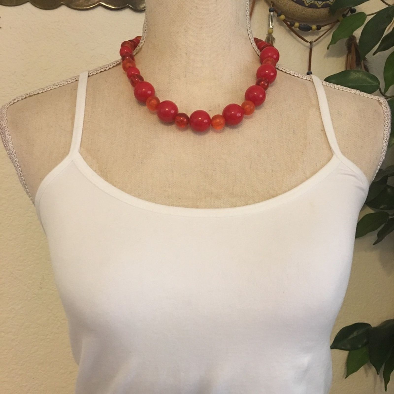 Vintage Vintage Claire’s red tone chunky bead necklace Size ONE SIZE - 3 Thumbnail