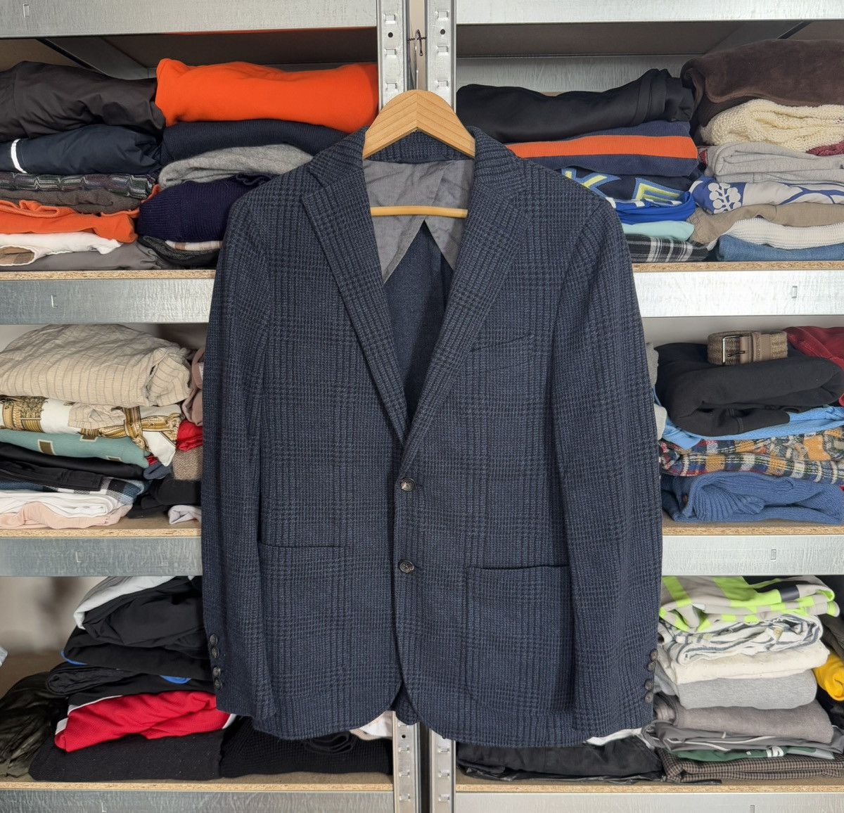 Designer × Hackett Hackett 38R MYF checkered knitwear blazer jacket button Size 38R - 19 Thumbnail
