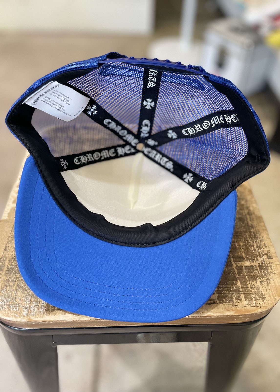 Chrome Hearts Chrome Hearts Chrome Hearts Eye Chart Trucker Hat Blue Size ONE SIZE - 7 Thumbnail
