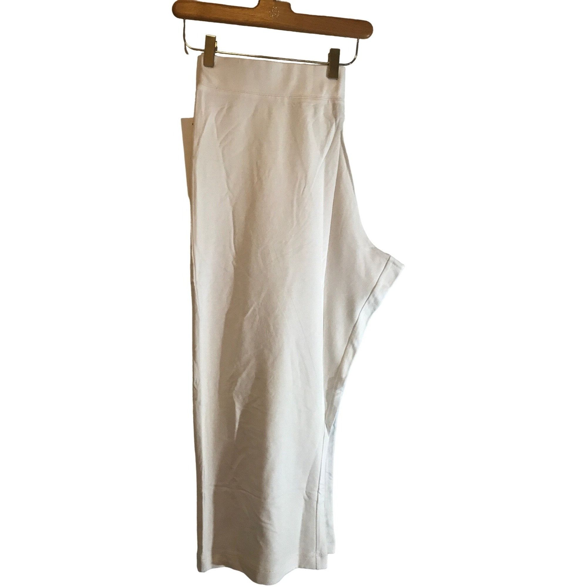 Designer Christine Alexander XXL Large White Cotton Capri Pant Sweats Size 42" / US 20 - 4 Thumbnail