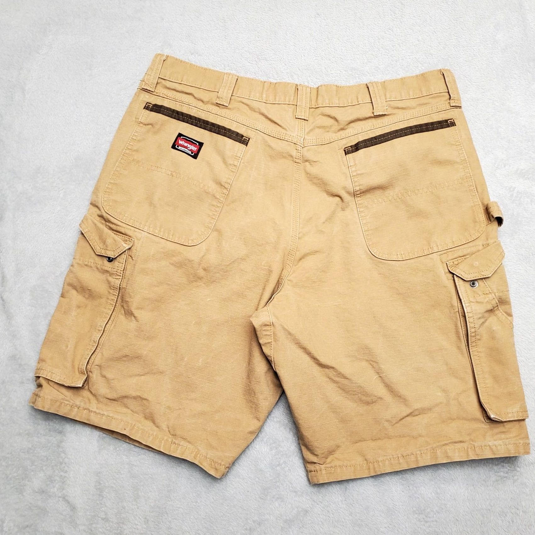 Wrangler Wrangler Shorts Men 38 Brown Cargo Ripstop Flat Front 100% Cotton Outdoor Casual Size US 38 / EU 54 - 6 Thumbnail