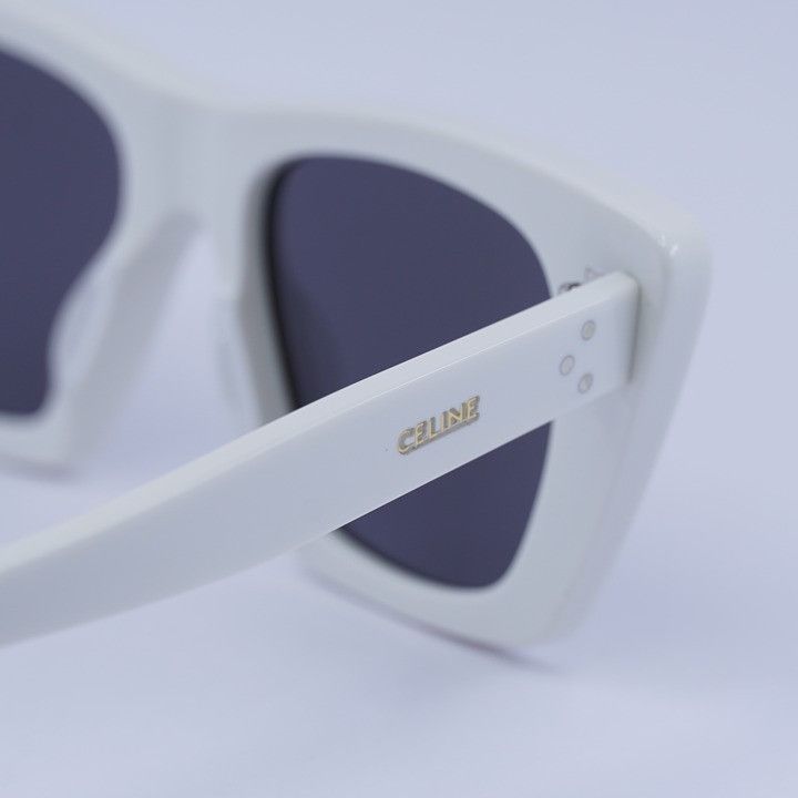 Celine Celine CL40187I 25A Sunglasses White Cat Eye Frame, Grey Size ONE SIZE - 5 Thumbnail