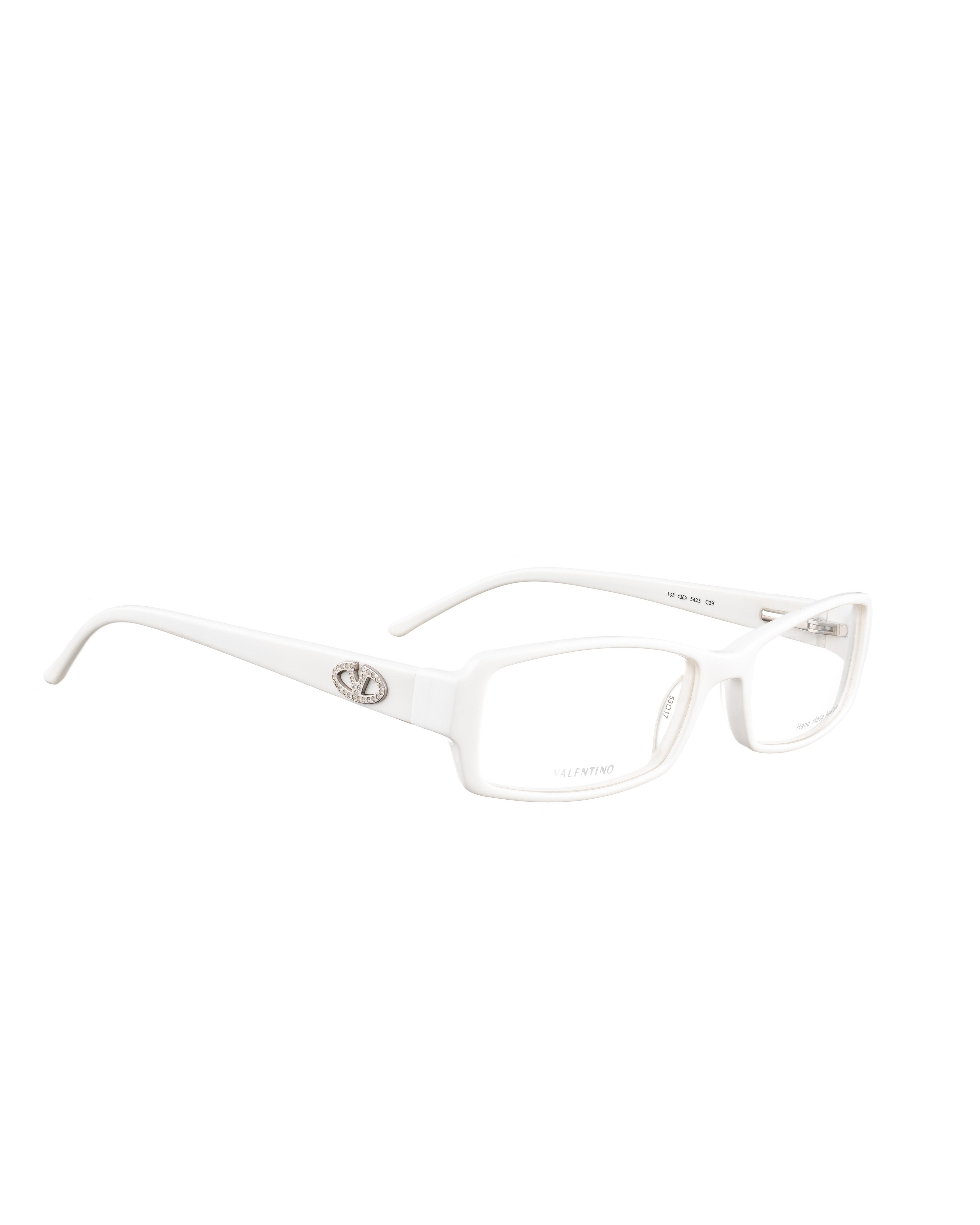 Valentino Valentino 00s White Glasses with White Rhinestones Logo Size ONE SIZE - 1 Thumbnail