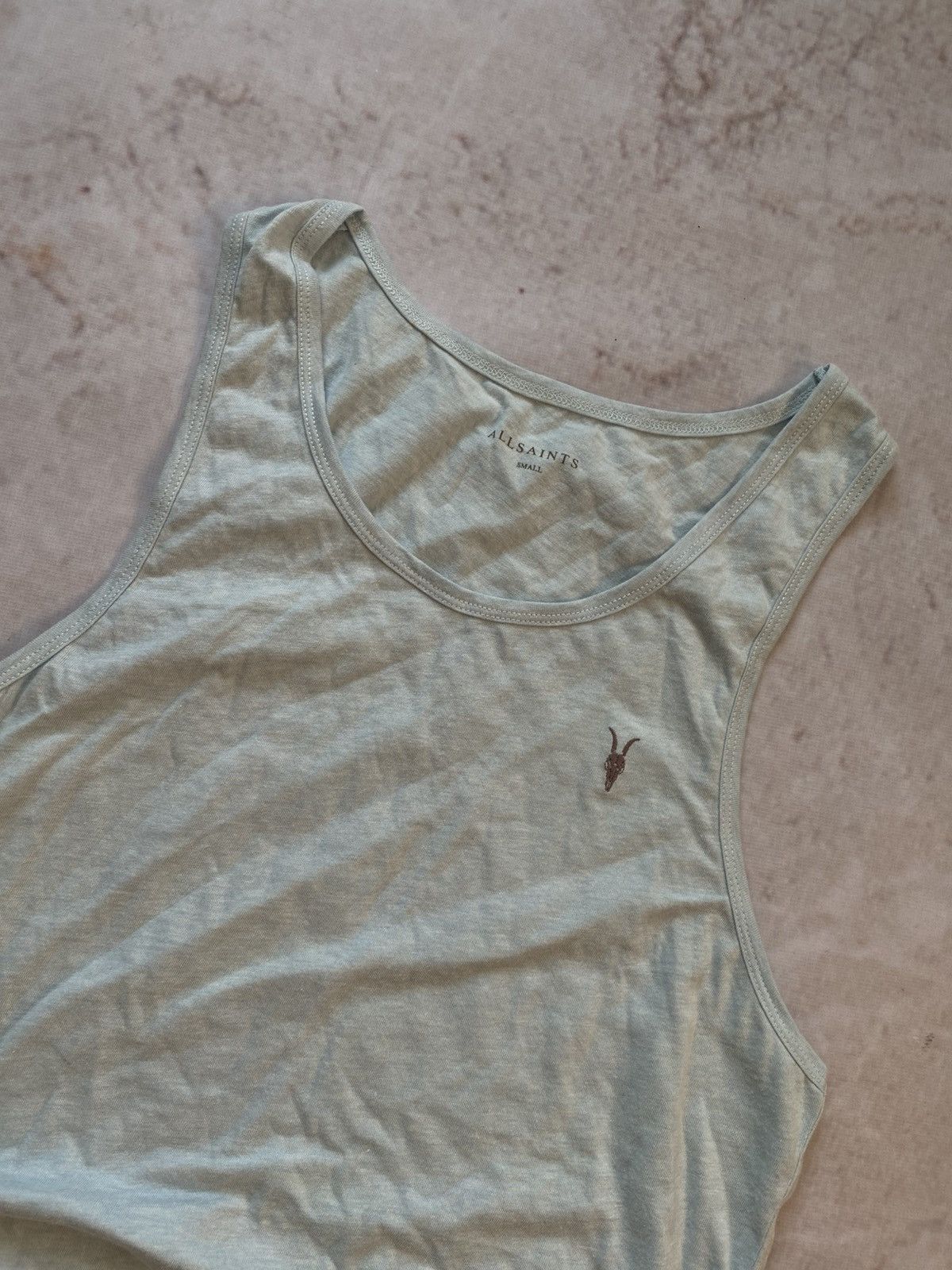 Allsaints × Vintage Allsaints Light blue Cotton Tank Top Size US S / EU 44-46 / 1 - 2 Thumbnail