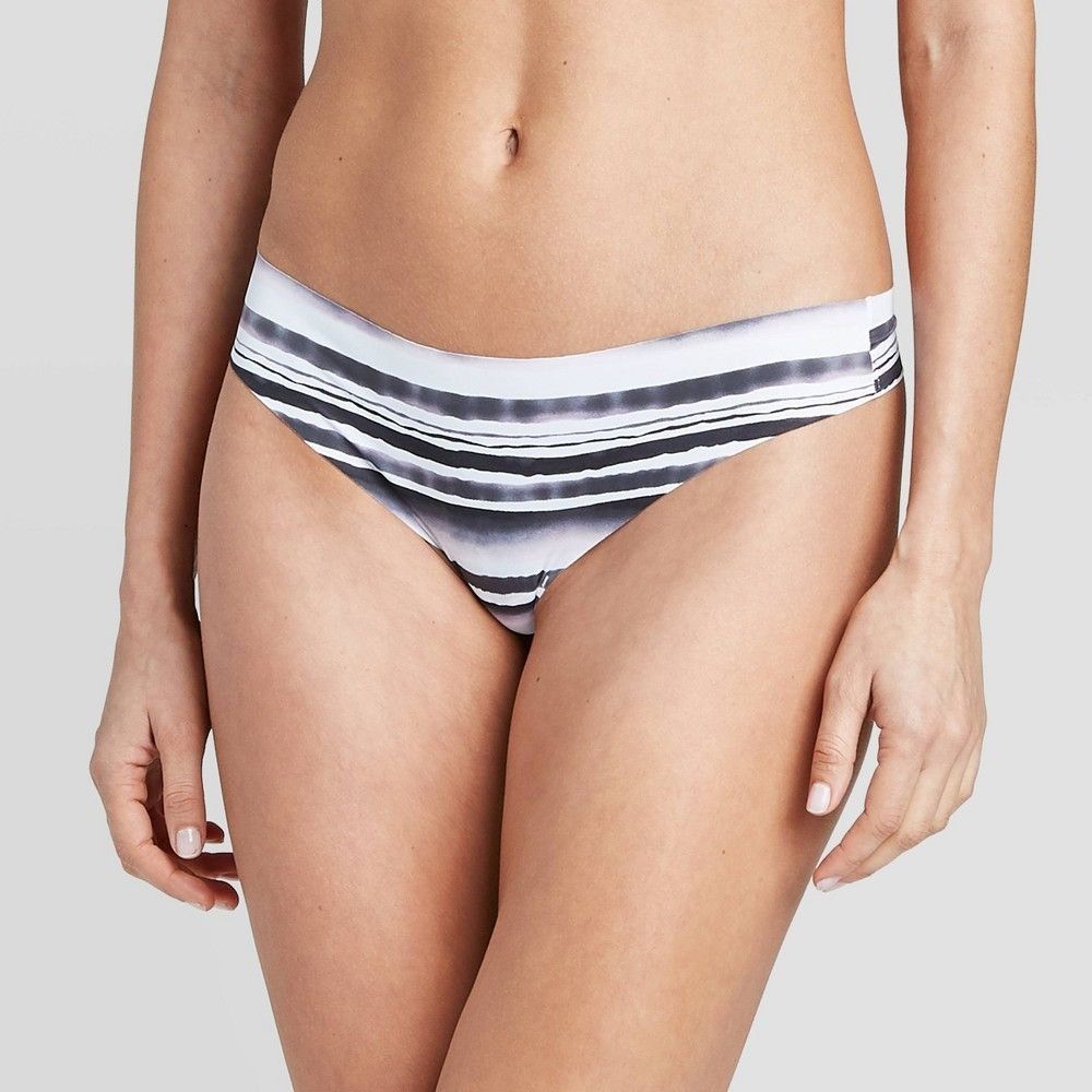 Other Women's Striped Laser Cut Thong - Auden™ Black Watercolor Sm Size ONE SIZE - 1 Preview