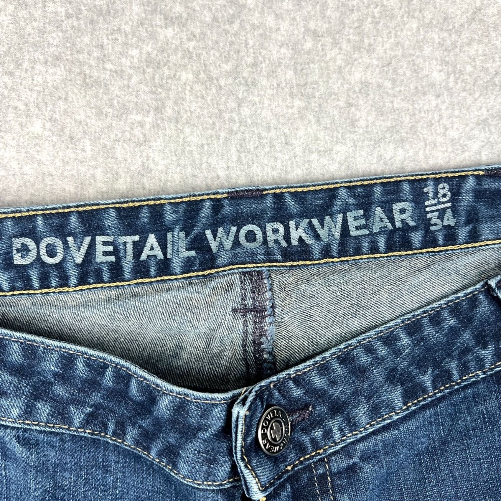 Vintage Dovetail Workwear Womens Jeans Britt Utility Double Knee Stretch Denim 18 Blue Size 40" / US 18 - 3 Thumbnail