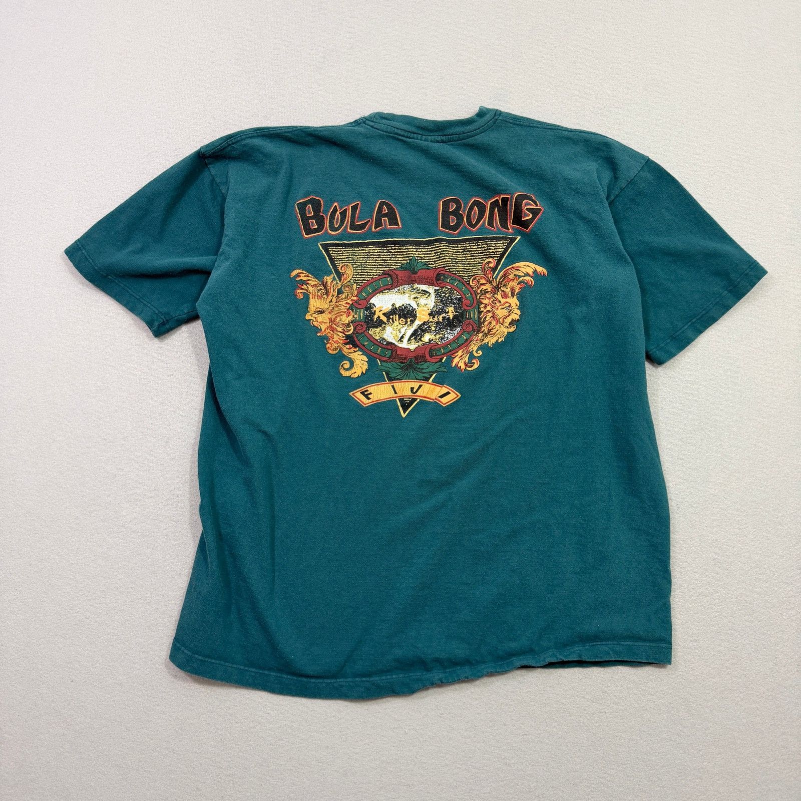 Vintage Vintage Bula Bong Fiji Shirt Extra Large Teal 90s Surfing Size US XL / EU 56 / 4 - 1 Thumbnail
