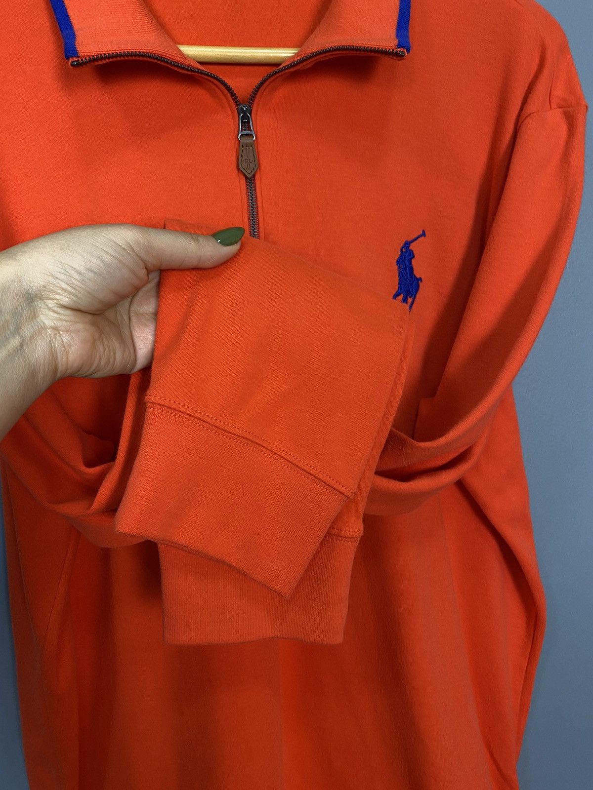 Polo Ralph Lauren Polo Ralph Lauren High Neck Jumper Sweater Zip Size L Orange Size US L / EU 52-54 / 3 - 8 Thumbnail