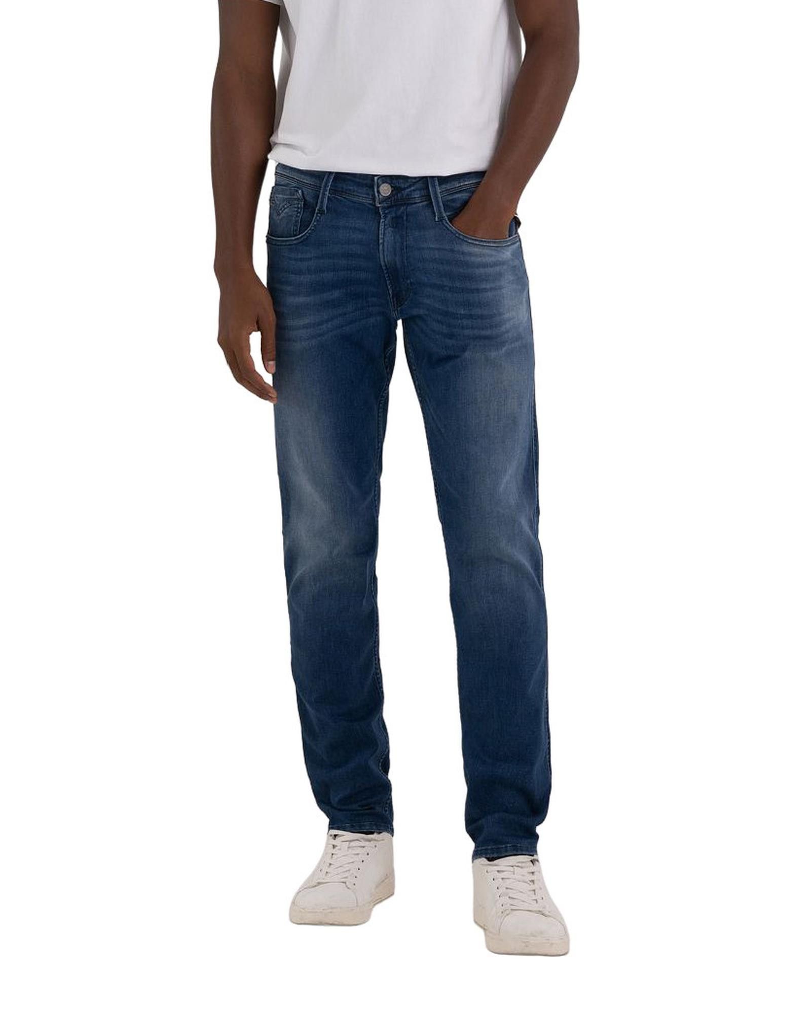 image of Replay Zip And Button Jeans in Blue, Men's (Size 36)