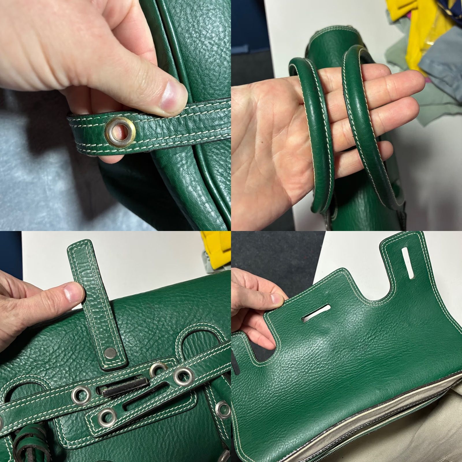Vintage VINTAGE Luella Satchel Handbag Giselle Grommet Green Bag Size ONE SIZE - 8 Thumbnail