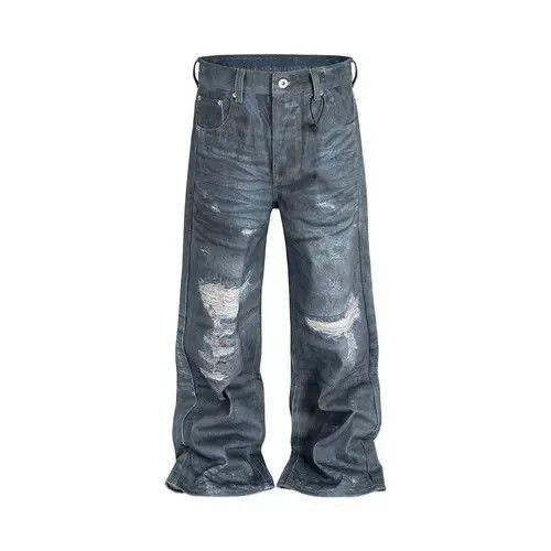 Jean Distressed Dirty Blue Ripped Jeans Size US 33 - 5 Thumbnail