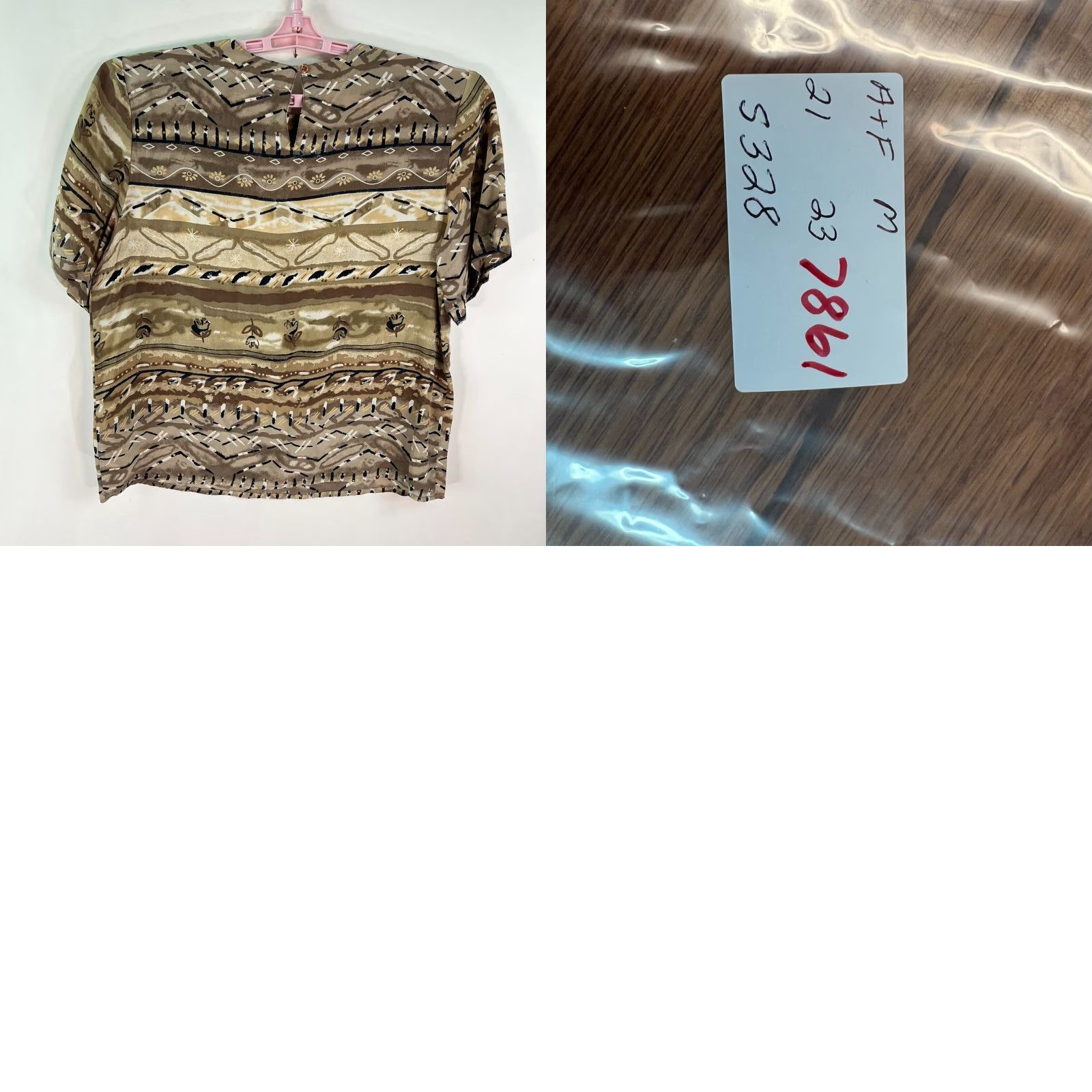 Vintage Anna & Frank Blouse Shirt Womens M Ivory Silk Dolman Sleeve Hieroglyphic 100% Silk Ethnic Southwest 90s? (adjust per clues) Size M / US 6-8 / IT 42-44 - 8 Thumbnail