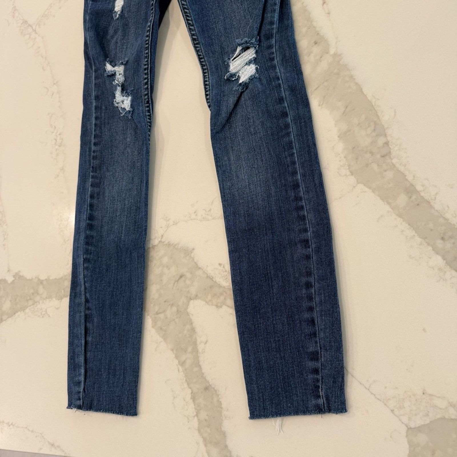 Free People Free People Reagan Distressed Skinny Jeans Womens 25 Size 25" / US 0 / IT 36 - 3 Thumbnail