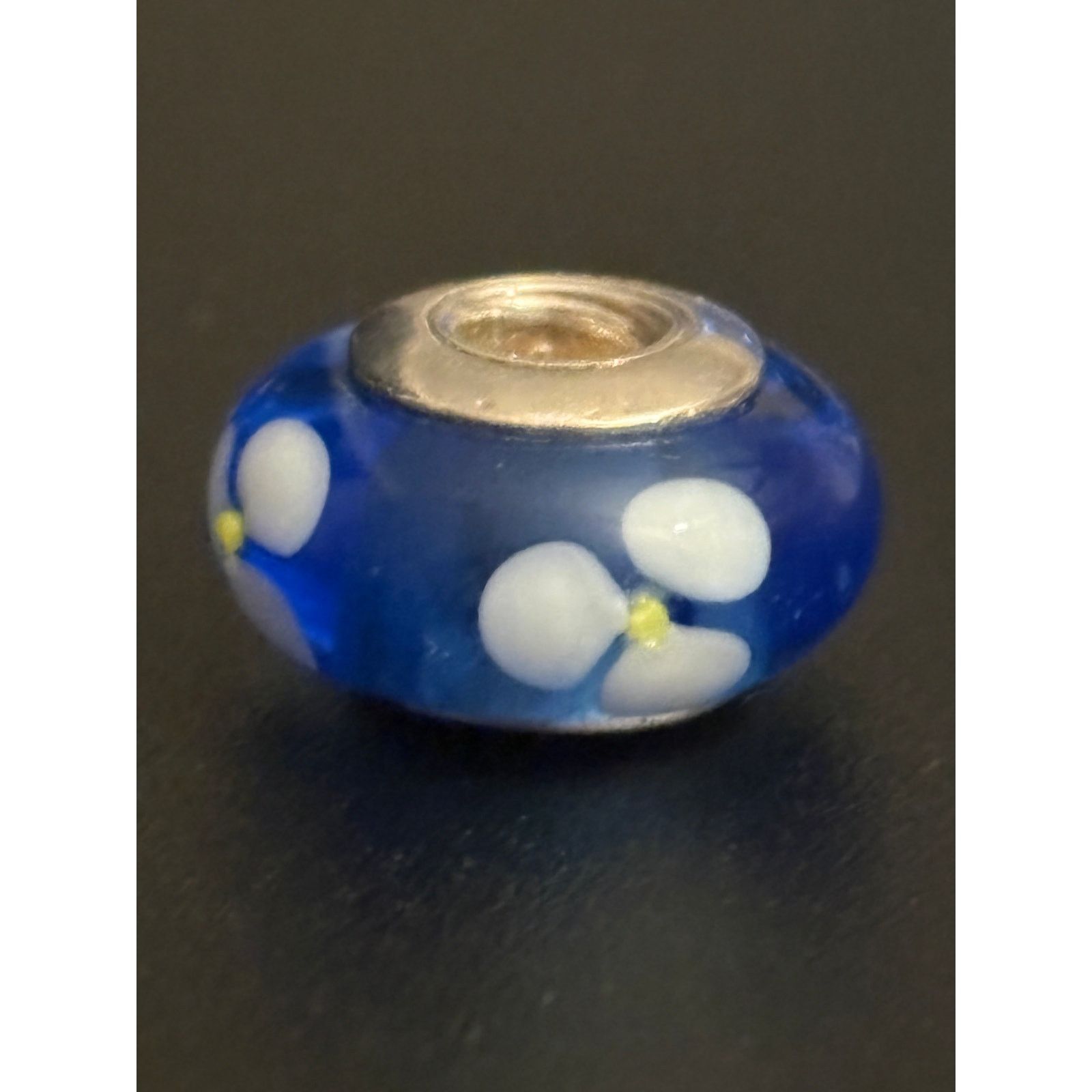 pandora Pandora Blue Murano Glass Flower Charm 925 ALE Size ONE SIZE - 4 Thumbnail