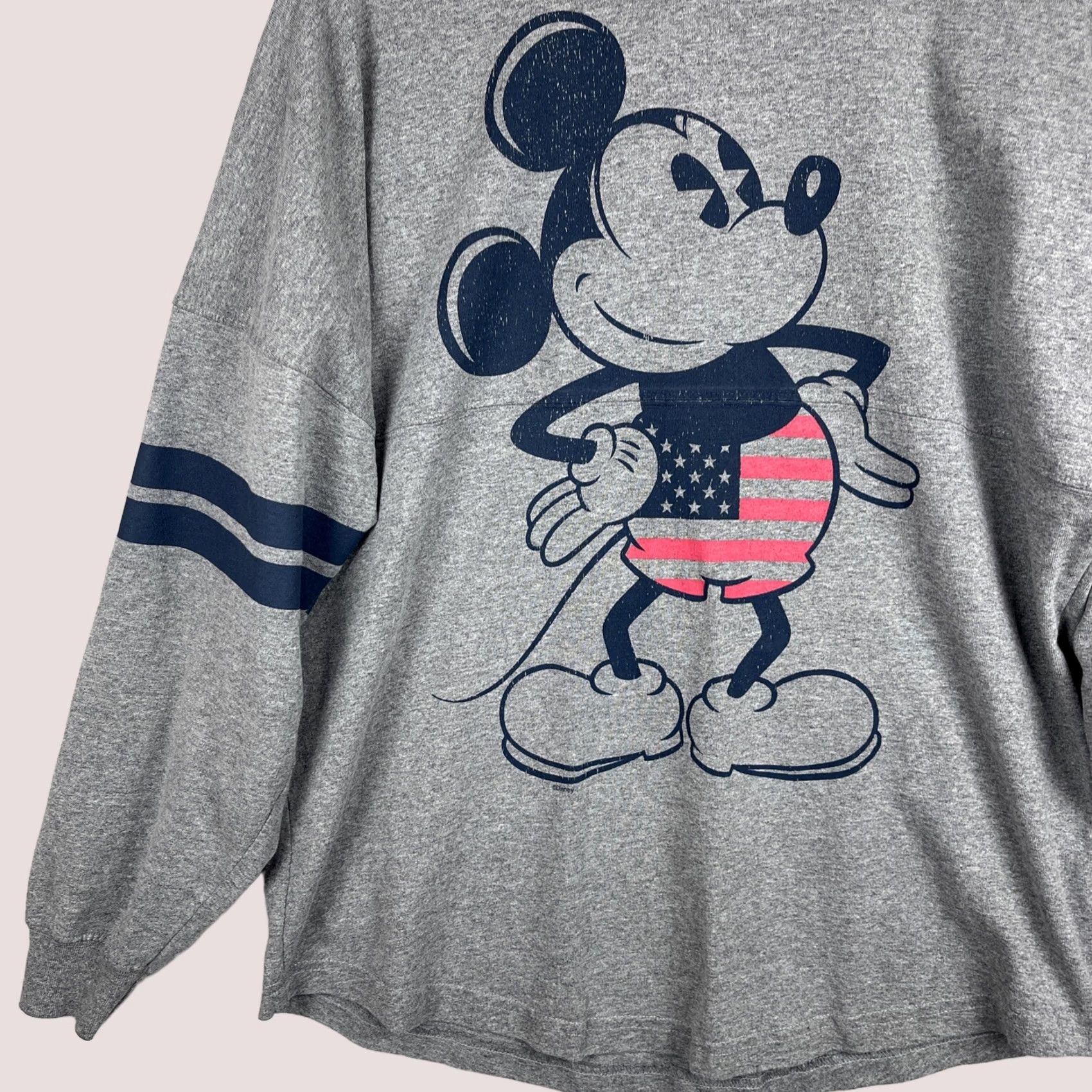 Disney Mickey Mouse Shirt Mens Medium Spirit Jersey Disney Gray Long Sleeve Puffy Print Size US M / EU 48-50 / 2 - 1 Thumbnail