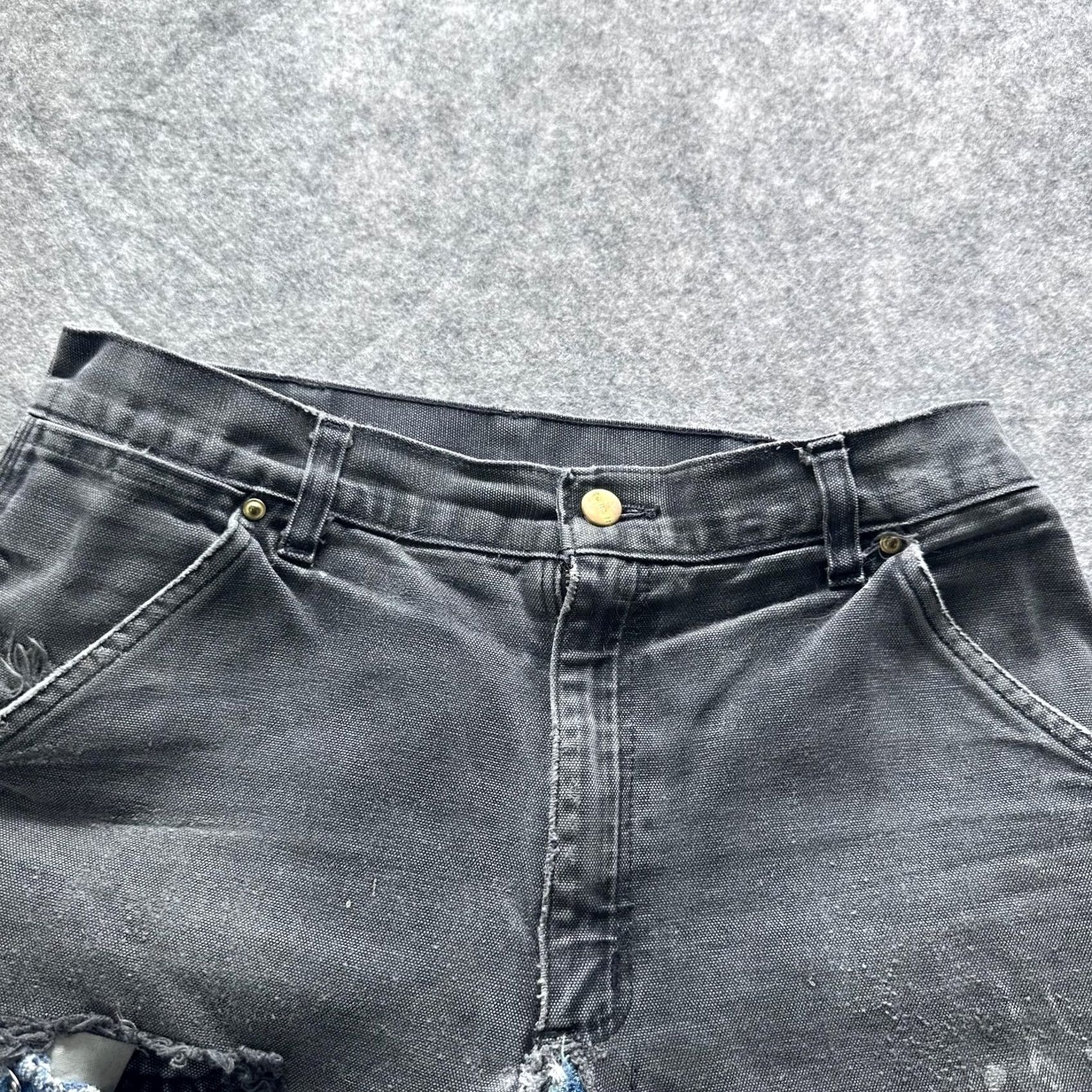 Carhartt VINTAGE Carhartt Pants Mens 33x30 Gray Denim Carpenter Relaxed Distressed Pants Men's Gray Denim Carpenter Workwear 90s Mens Size US 33 - 4 Thumbnail