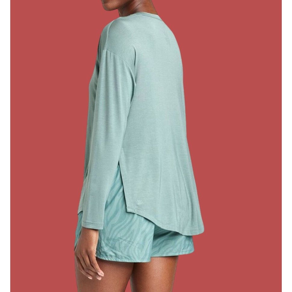 Other All In Motion - Women's Side Slit Long Sleeve Top - Green - Size XS / US 0-2 / IT 36-38 - 2 Thumbnail