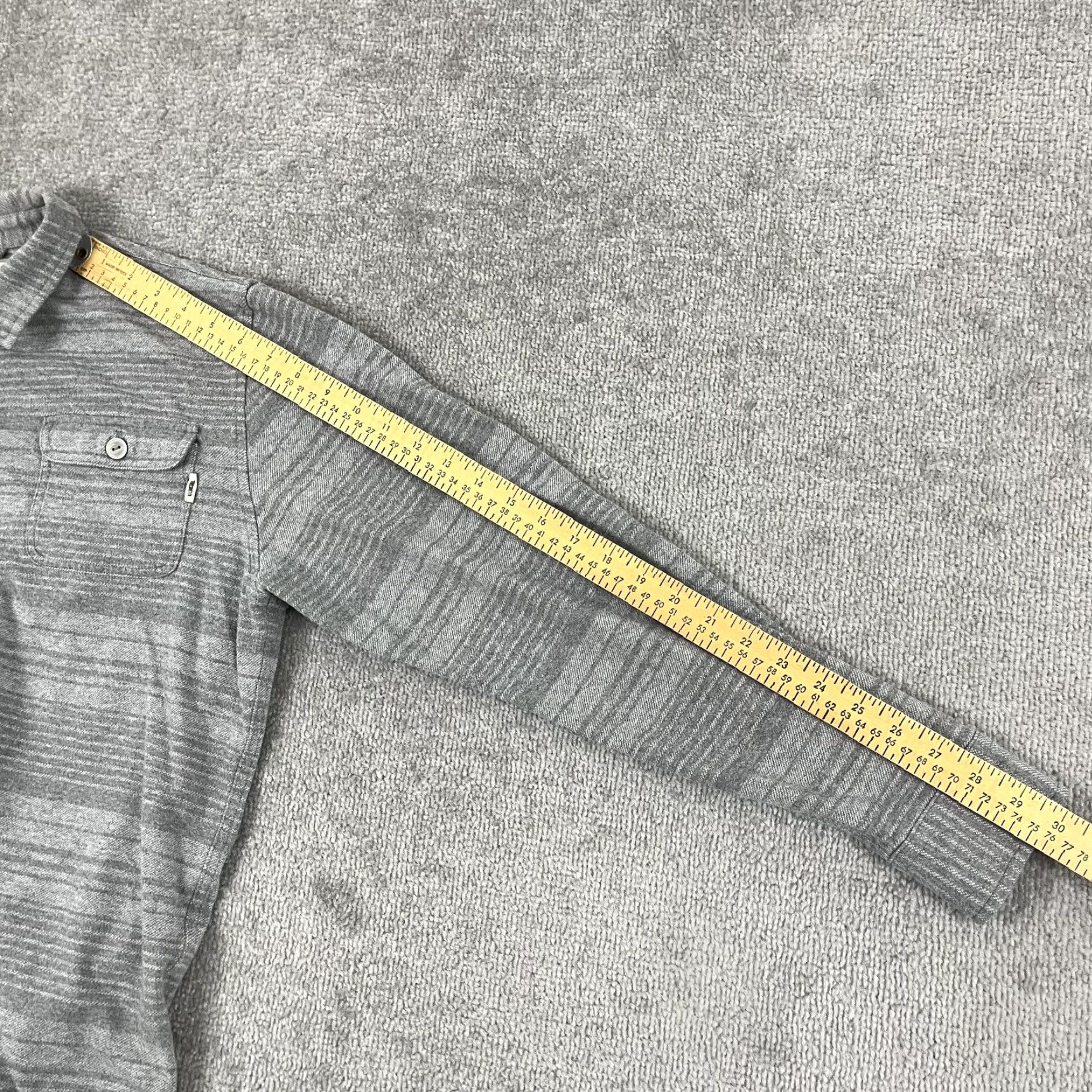 Vintage Linksoul Button-Up Shirt Mens Medium Gray Striped Long Sleeve Luxury Cotton Flannel Classic Outdoor Size US M / EU 48-50 / 2 - 7 Thumbnail