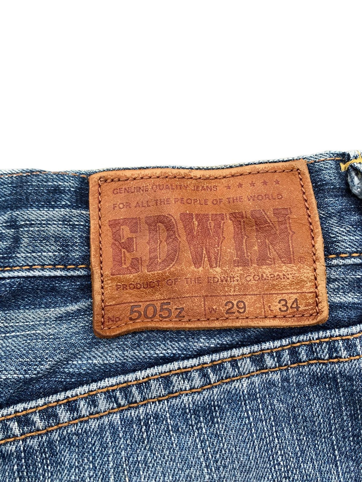 Edwin VINTAGE EDWIN 505z SELVEDGE FADED & RUSTY DISTRESSED DENIM Size US 29 - 10 Thumbnail