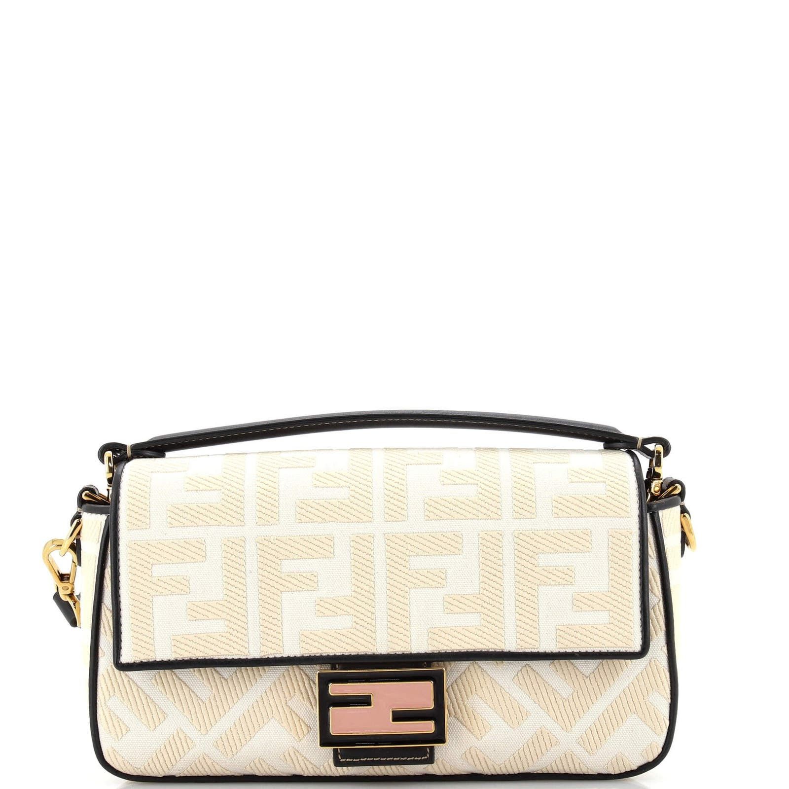 Fendi Embroidered Canvas Raffia Summer Shopping Bag | Grailed