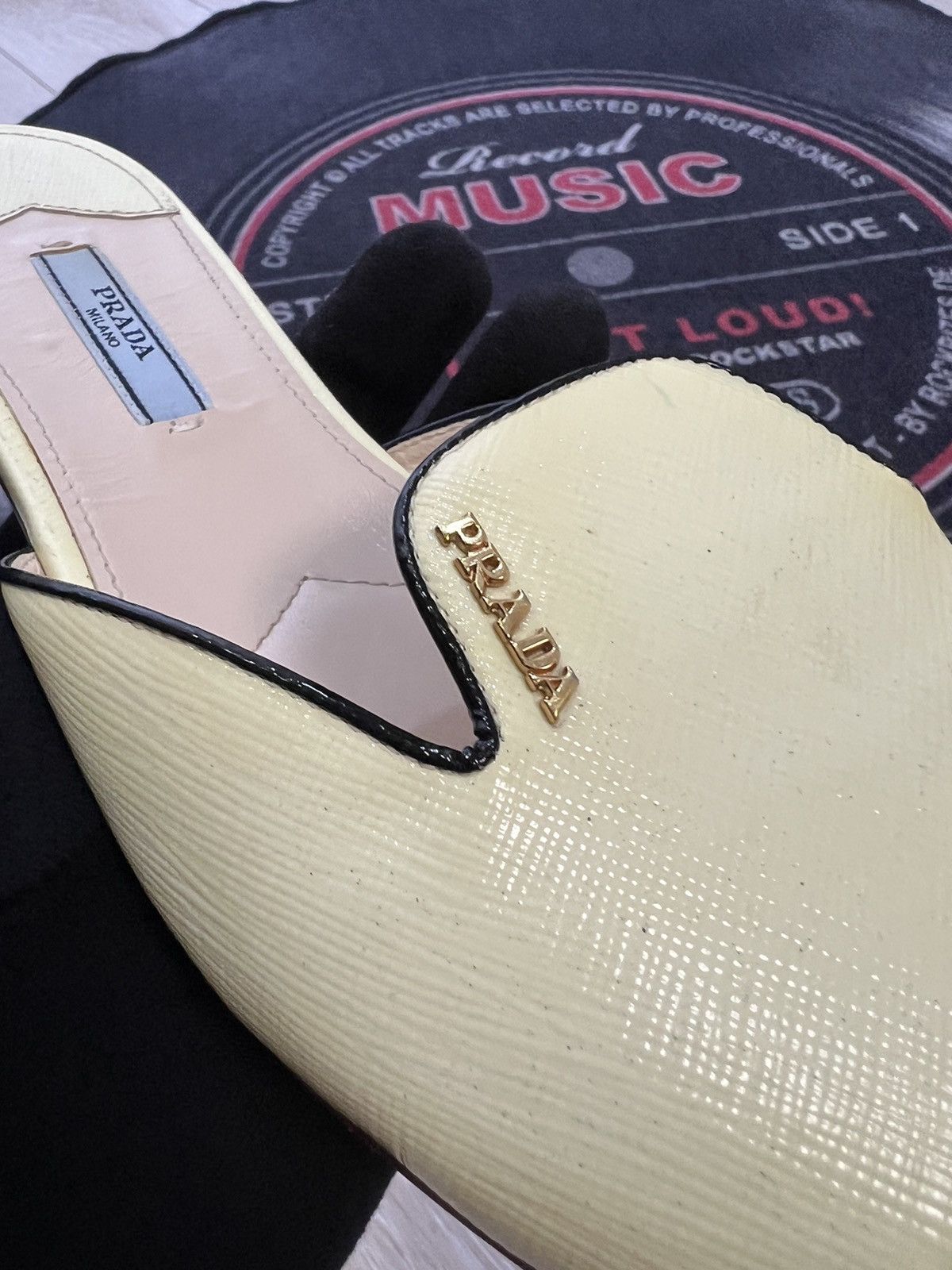 Miu Miu × Prada × Vintage Prada Logo Slides Size US 7.5 / IT 37.5 - 3 Thumbnail