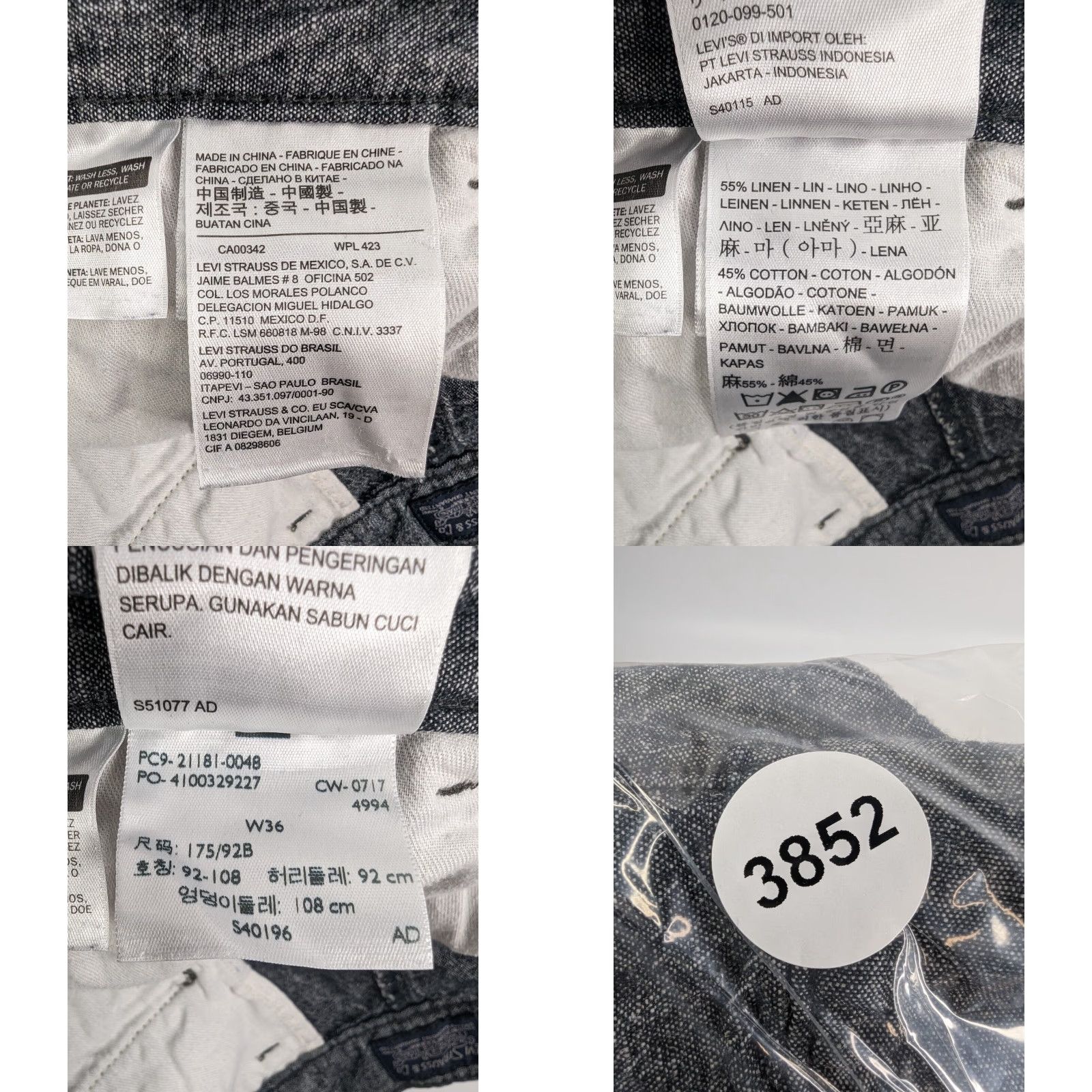 Levi's Levi's Chino Shorts Grey Chambray Mens Size 36 Linen Cotton Regular Front Flat Front 21181 211810048 Size US 36 / EU 52 - 8 Thumbnail