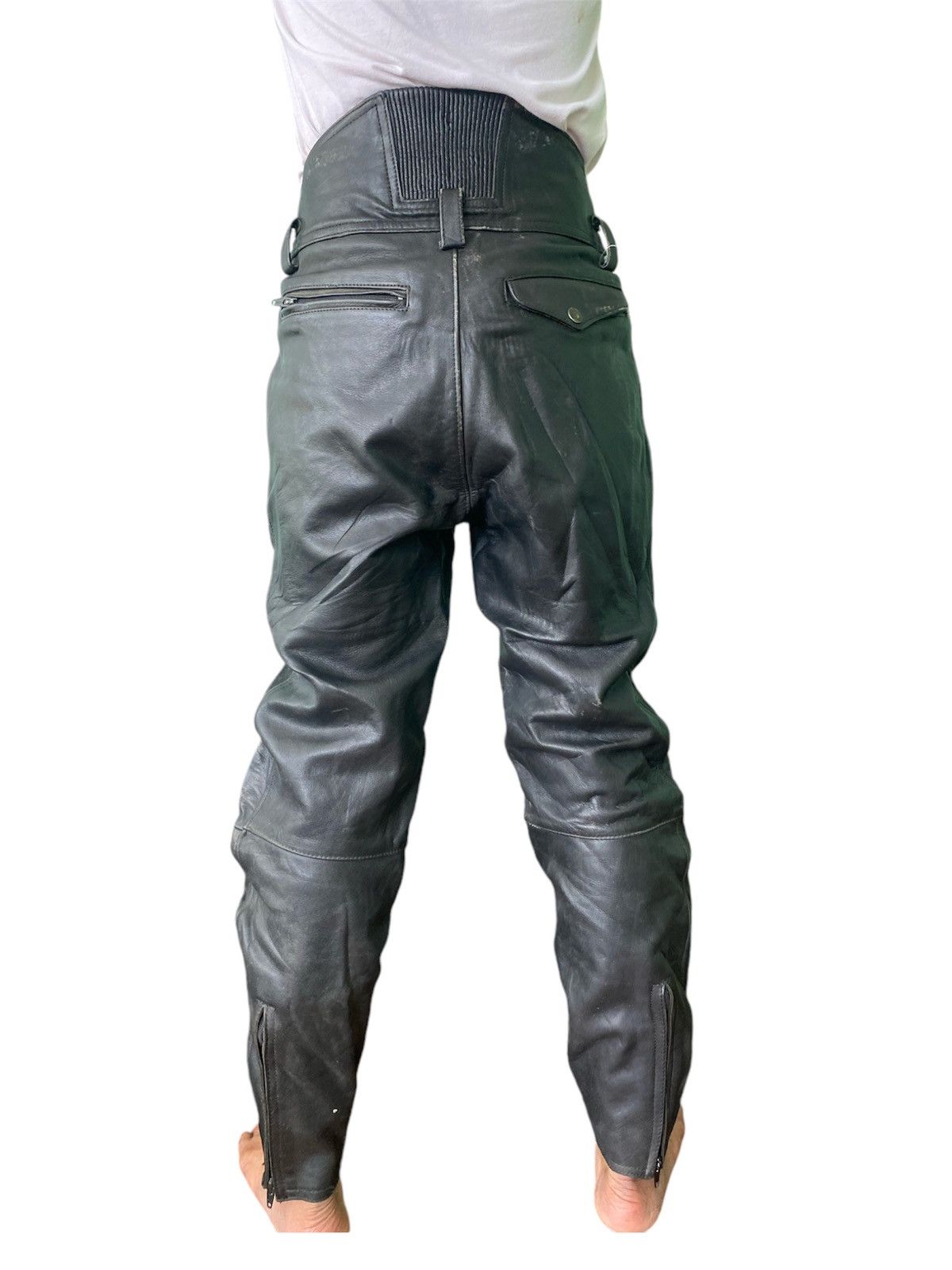 Leather Rare 🌟 Vintage Leather Biker Pants Size US 30 / EU 46 - 5 Thumbnail