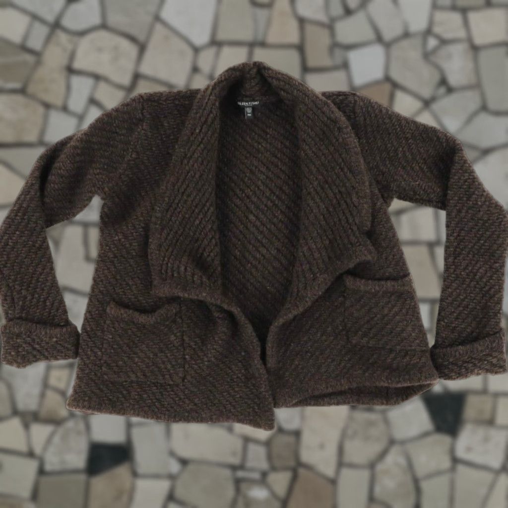 Eileen Fisher Eileen Fisher Open Front Wool Cardigan Sweatshirt Brown Women's PM Shirt Size M / US 6-8 / IT 42-44 - 1 Thumbnail