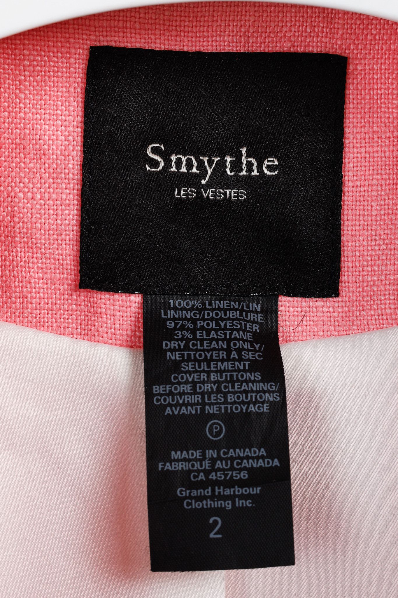 SMYTHE Smythe Linen One Button Navy Grosgrain Tux Stripe Blazer Size XS / US 0-2 / IT 36-38 - 4 Thumbnail