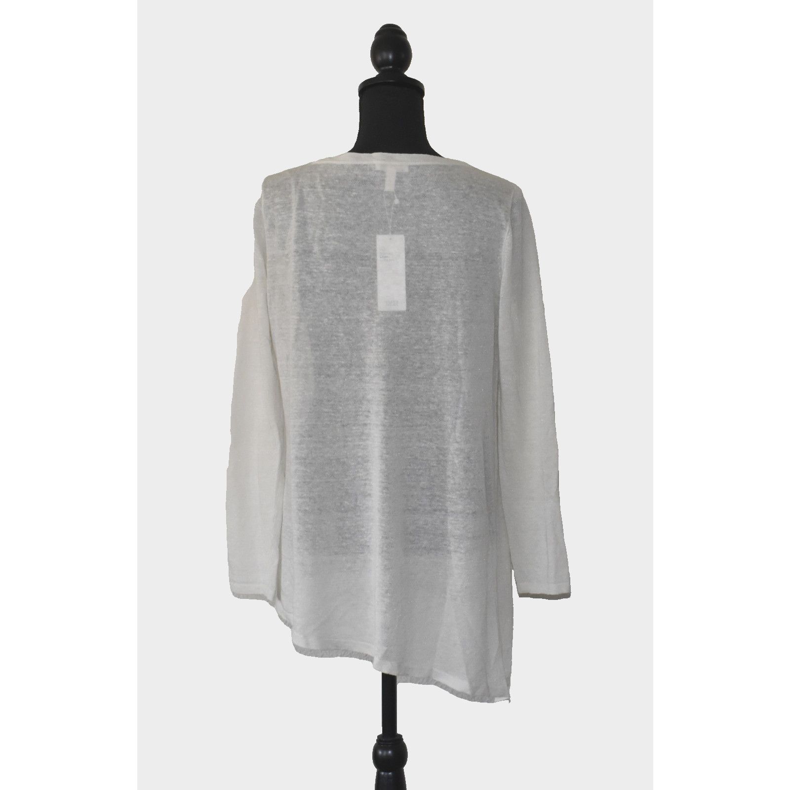 Eileen Fisher NWT EILEEN FISHER Bone Org Linen Crepe Knit Tunic Top S $238 Size S / US 4 / IT 40 - 3 Thumbnail