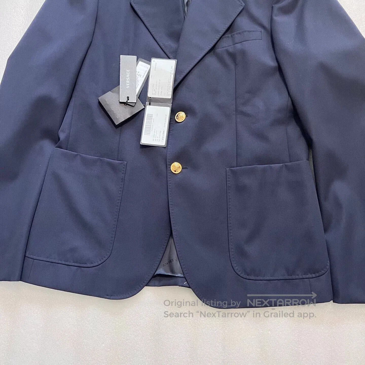 Versace versace men's wool suit deep blue. Size US L / EU 52-54 / 3 - 3 Thumbnail