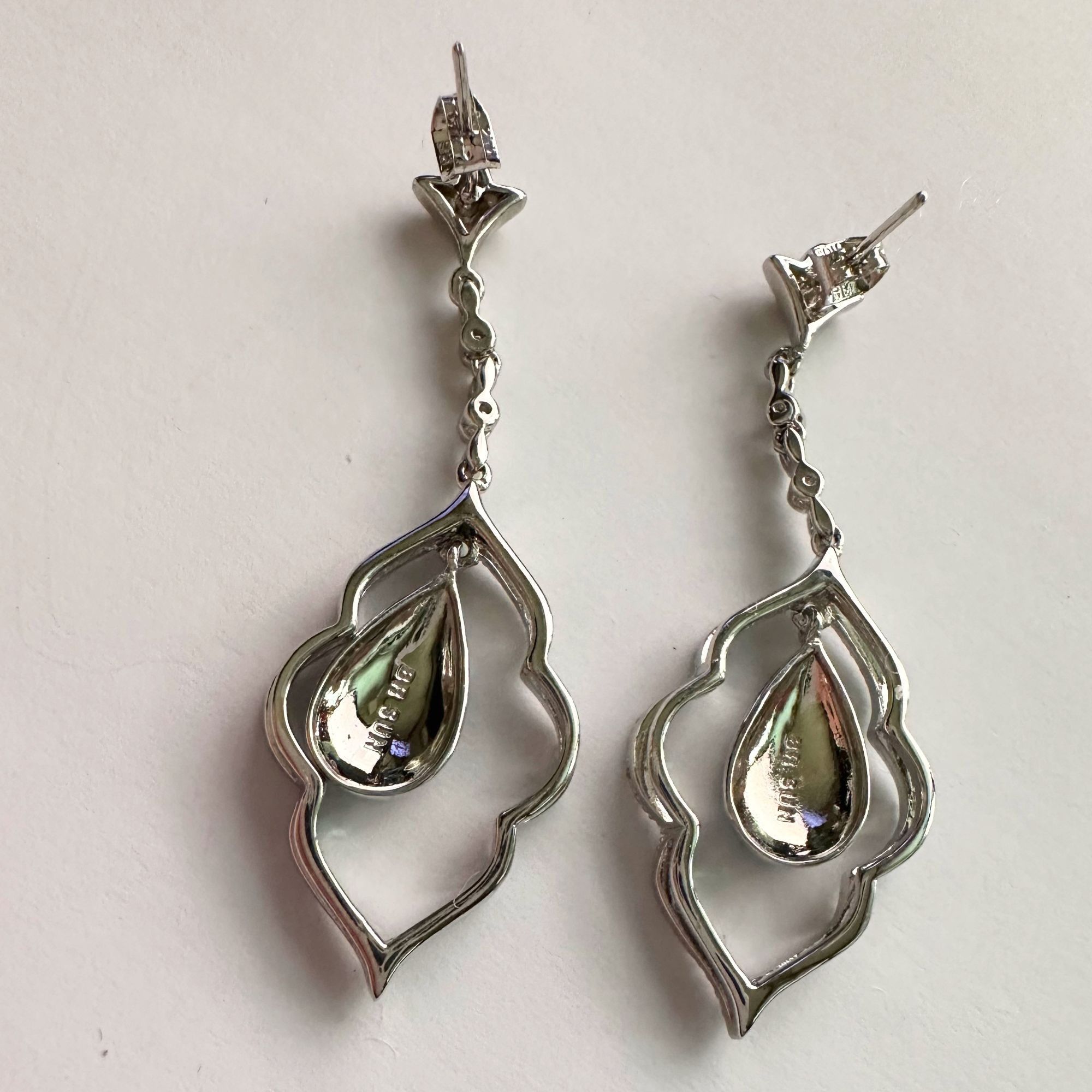 Other Black Diamond Cluster Leaf Dangle Earrings Size ONE SIZE - 10 Thumbnail