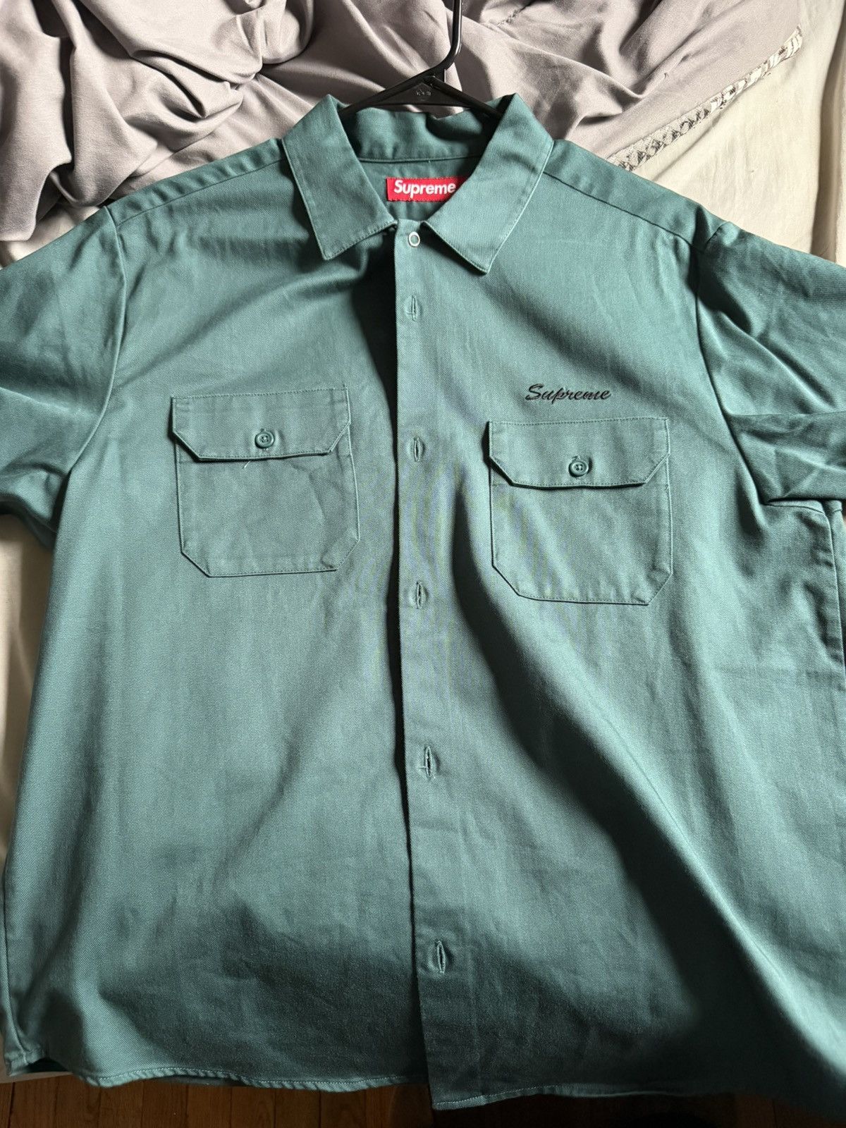 Supreme Supreme Studded Patch S/S Work Shirt | Grailed