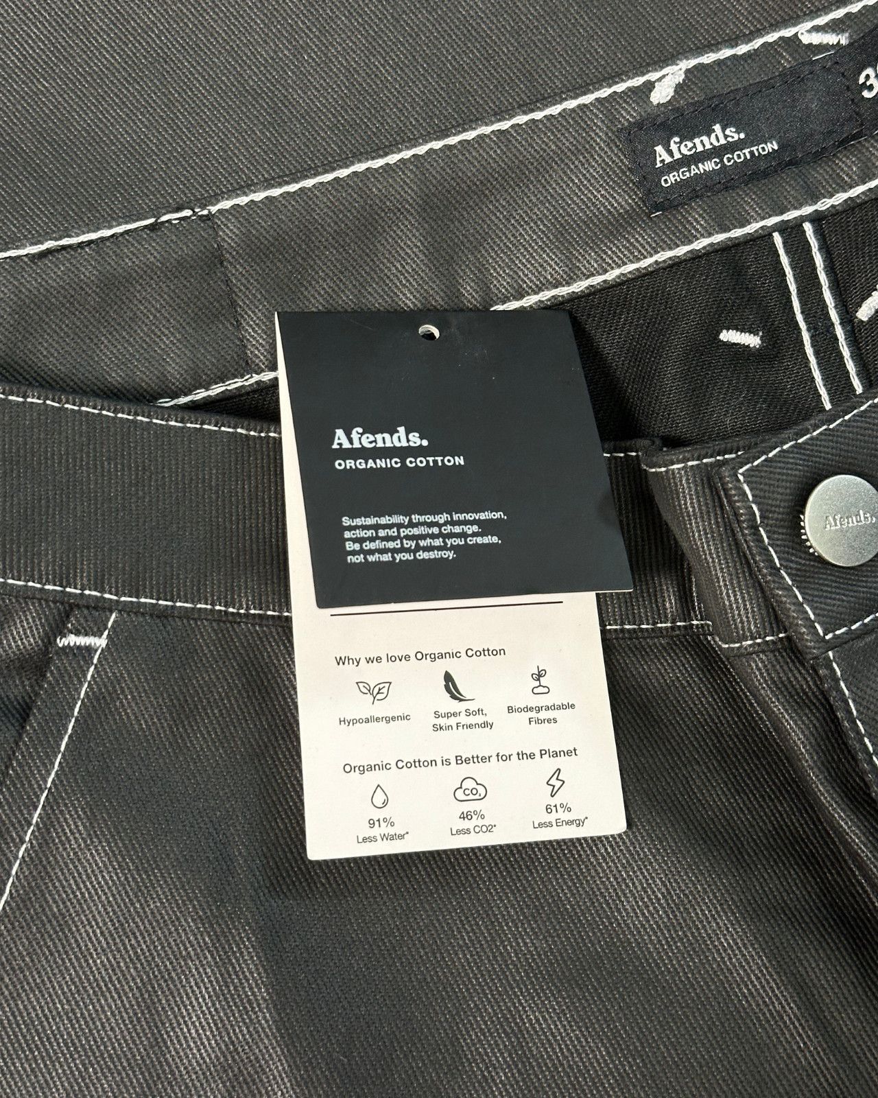 Afends NWT Sample Afends - Louie Coated Organic Black Jeans - 32x28 Size US 32 / EU 48 - 8 Thumbnail