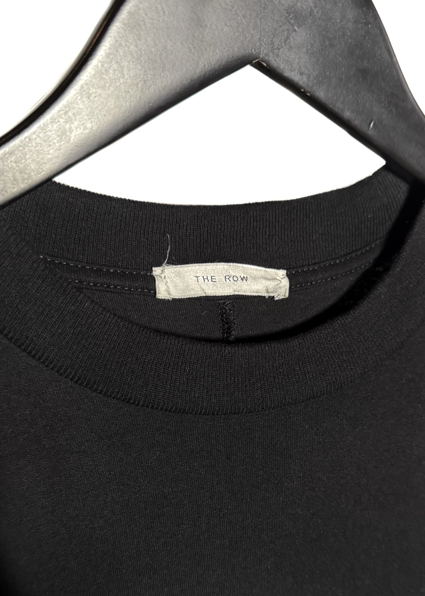 The Row Black Gentwood Long Sleeve A-Line Jersey Midi Dress