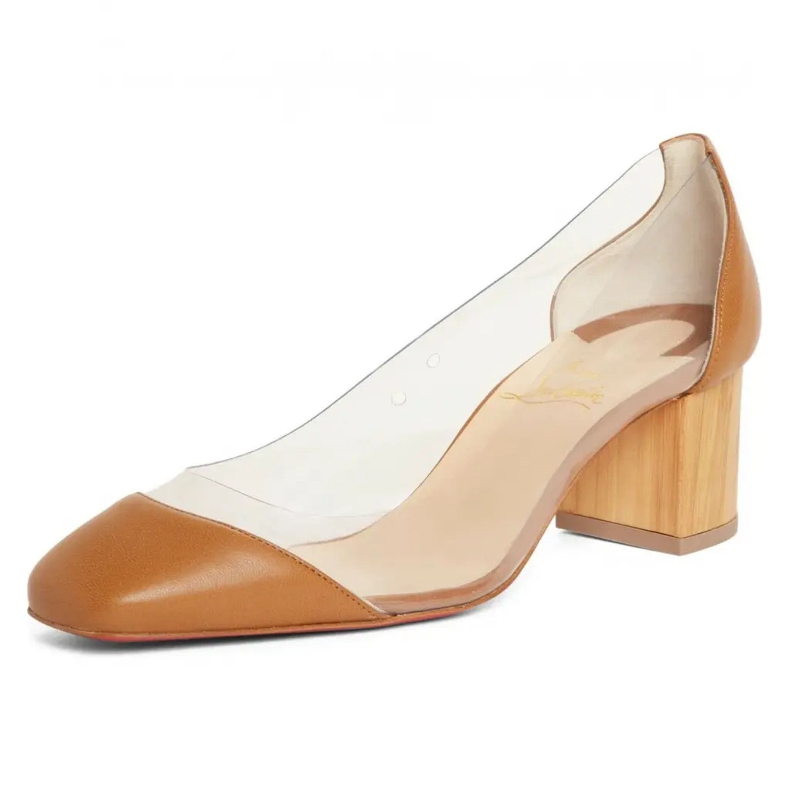 Christian Louboutin Christian Louboutin Grandola 55 Brown Leather PVC Bois Size US 7 / IT 37 - 3 Thumbnail