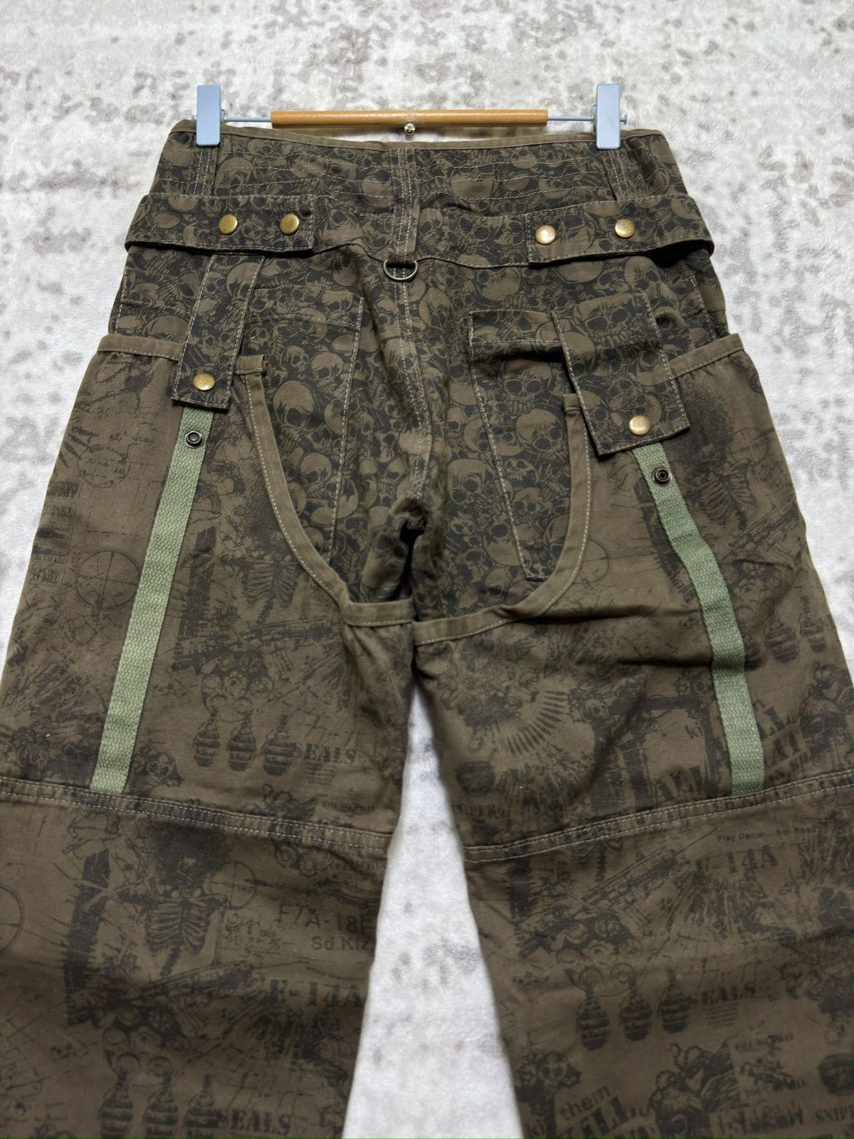 Vintage Risefire Designer Technical Dept Overprint Bondage Pant Size US 29 - 8 Thumbnail