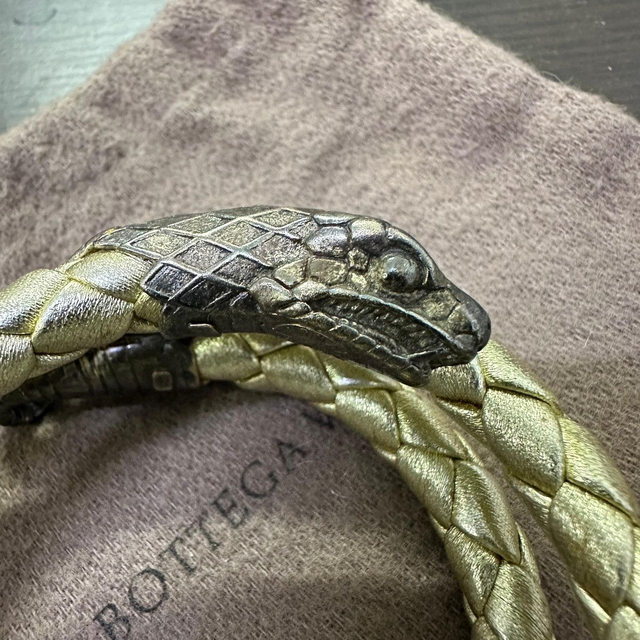 Bottega Veneta Bottega Veneta Vintage Snake Bracelet 925 Silver Leather Size ONE SIZE - 3 Thumbnail