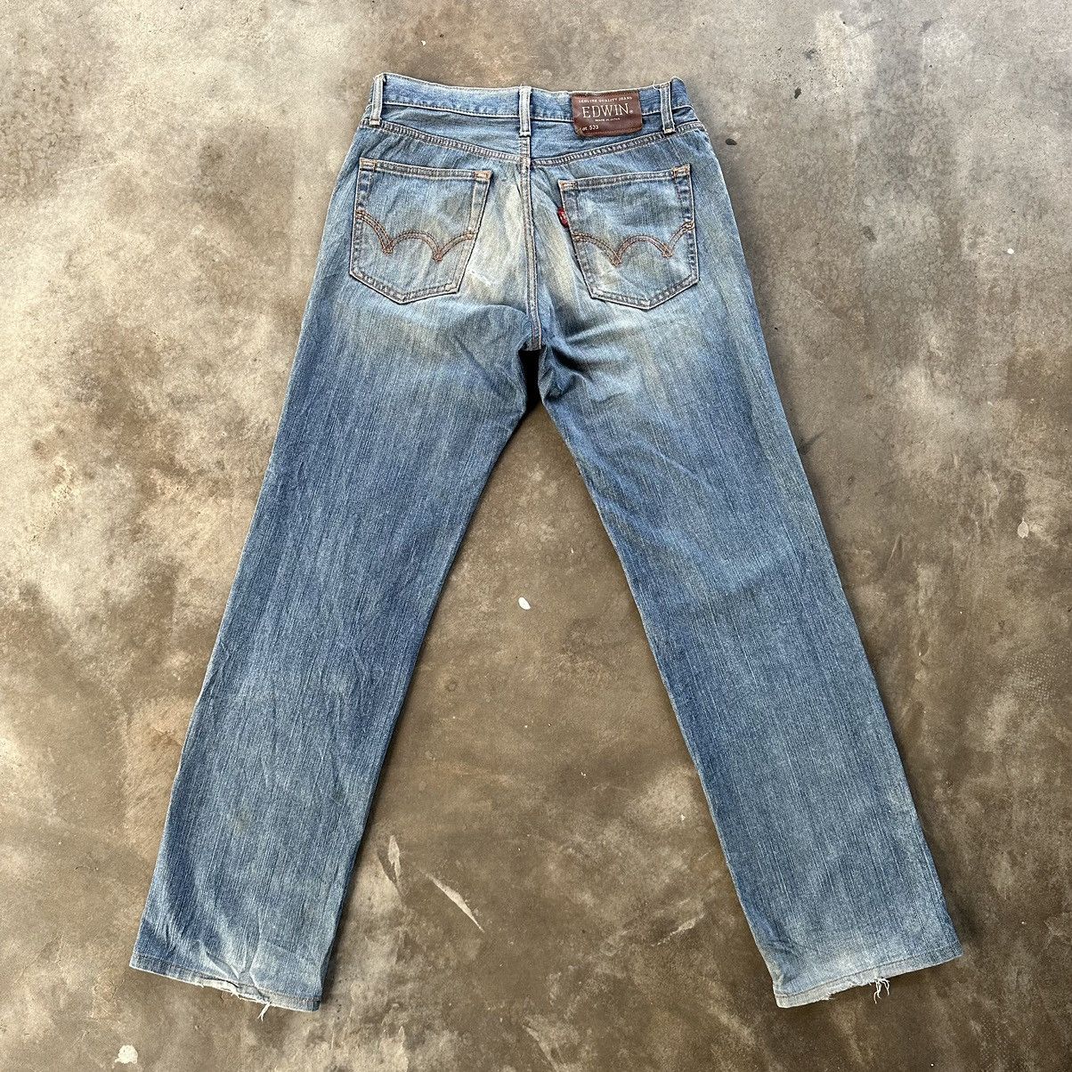 Japanese Brand Vintage Edwin Distressed Jean Rusty Faded Denim Pant W31 Size US 31 - 10 Thumbnail