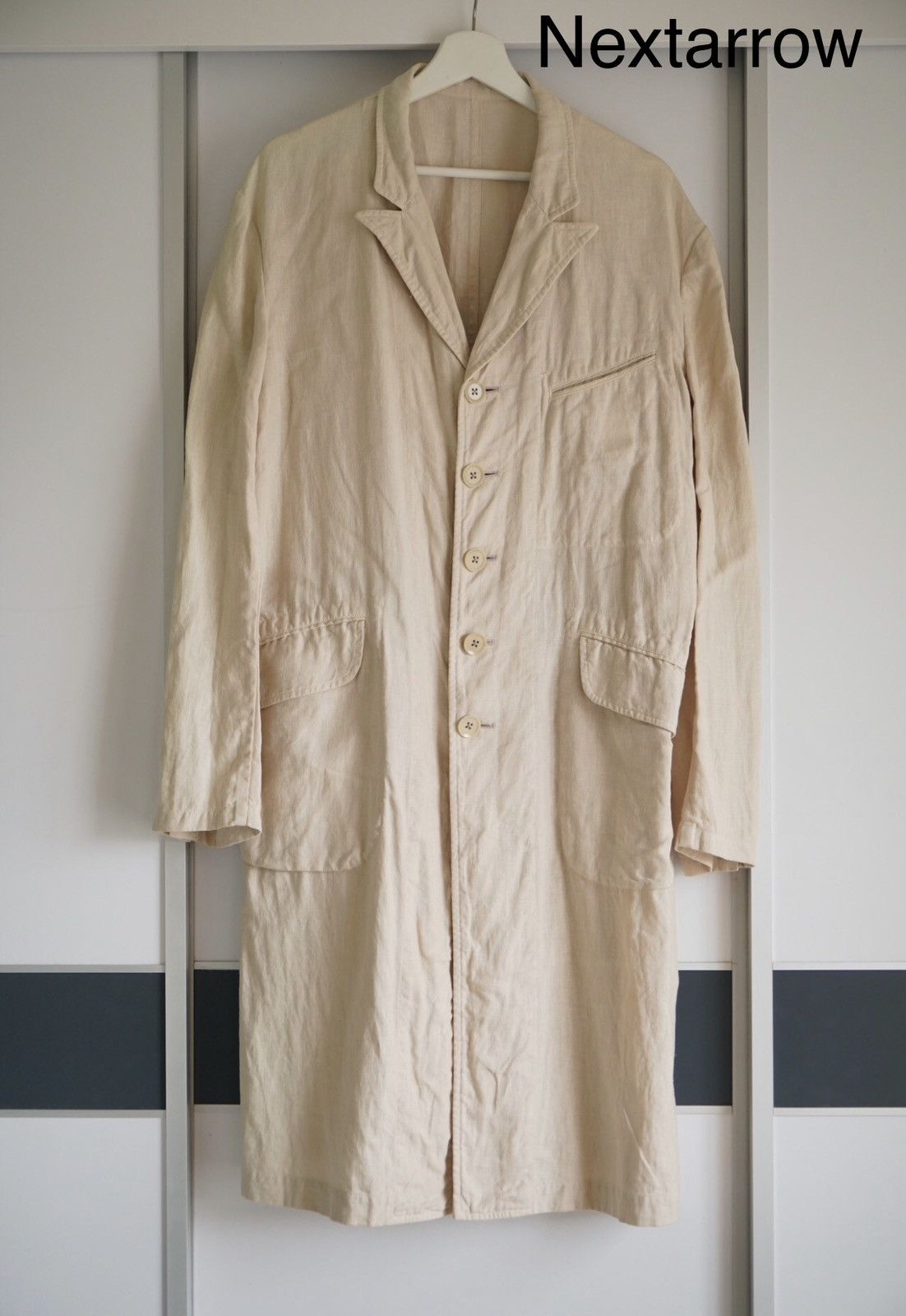 Yohji Yamamoto 15ss White Linen Coat 2412-Nextarrow