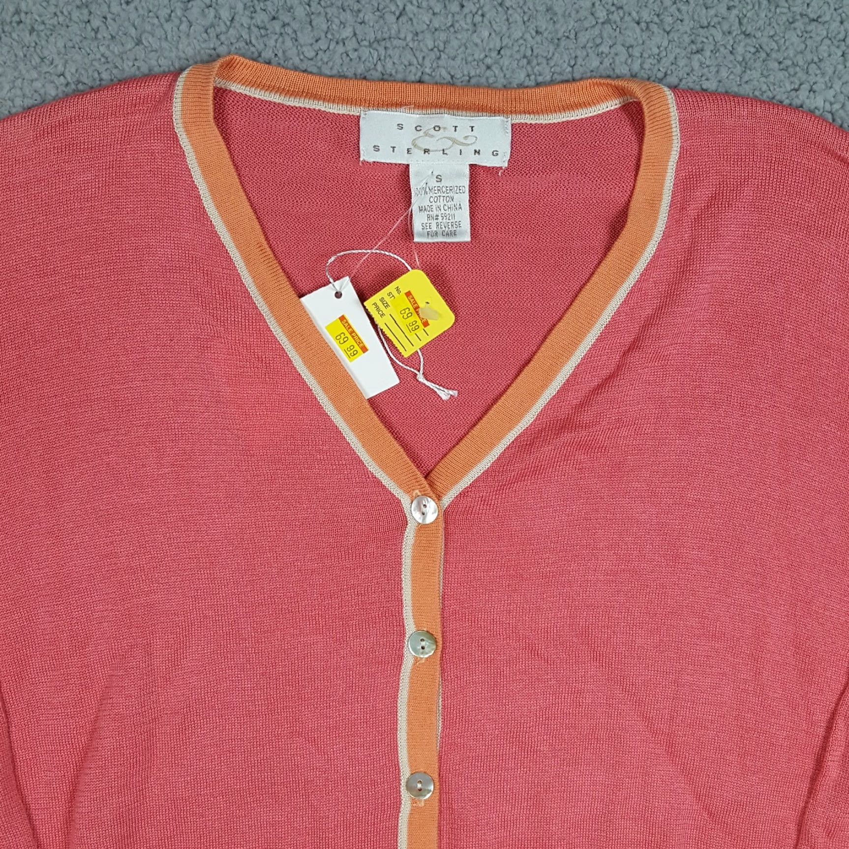 Pinko Vintage Scott Sterling Women's Cardigan Sweater S Pink Knit 90s Retro Casual Fall Winter Size S / US 4 / IT 40 - 2 Thumbnail