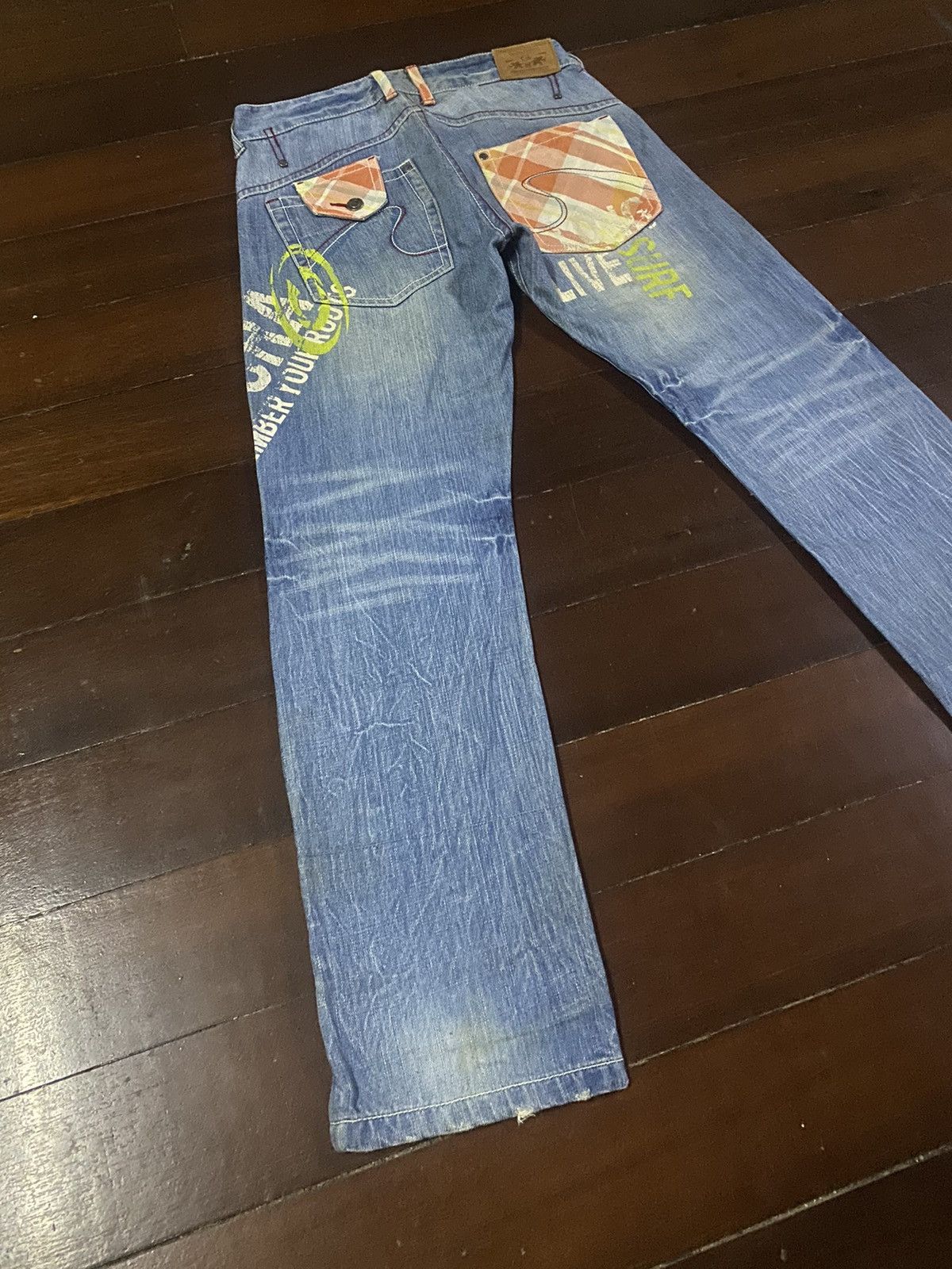 Gotcha × Japanese Brand × Vintage Vintage Gotcha Suf Back Embroidered Denim Jeans Size US 34 / EU 50 - 3 Thumbnail