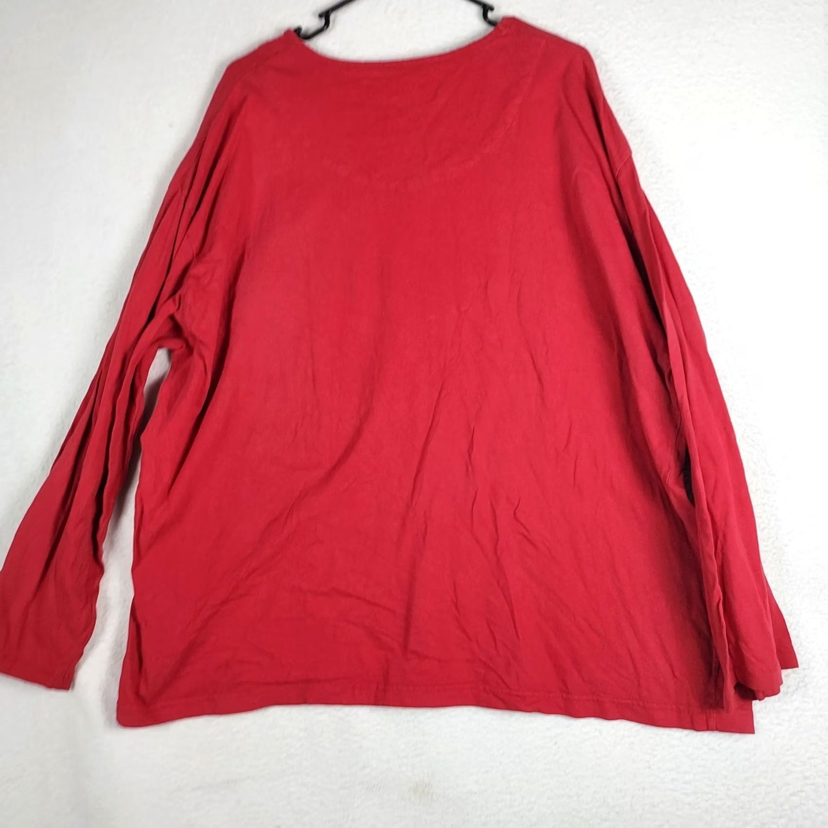 Big Dogs Big Dogs Womens 1X 2X Red Puppy Heart Pocket Long Sleeve Shirt Size XL / US 12-14 / IT 48-50 - 2 Thumbnail
