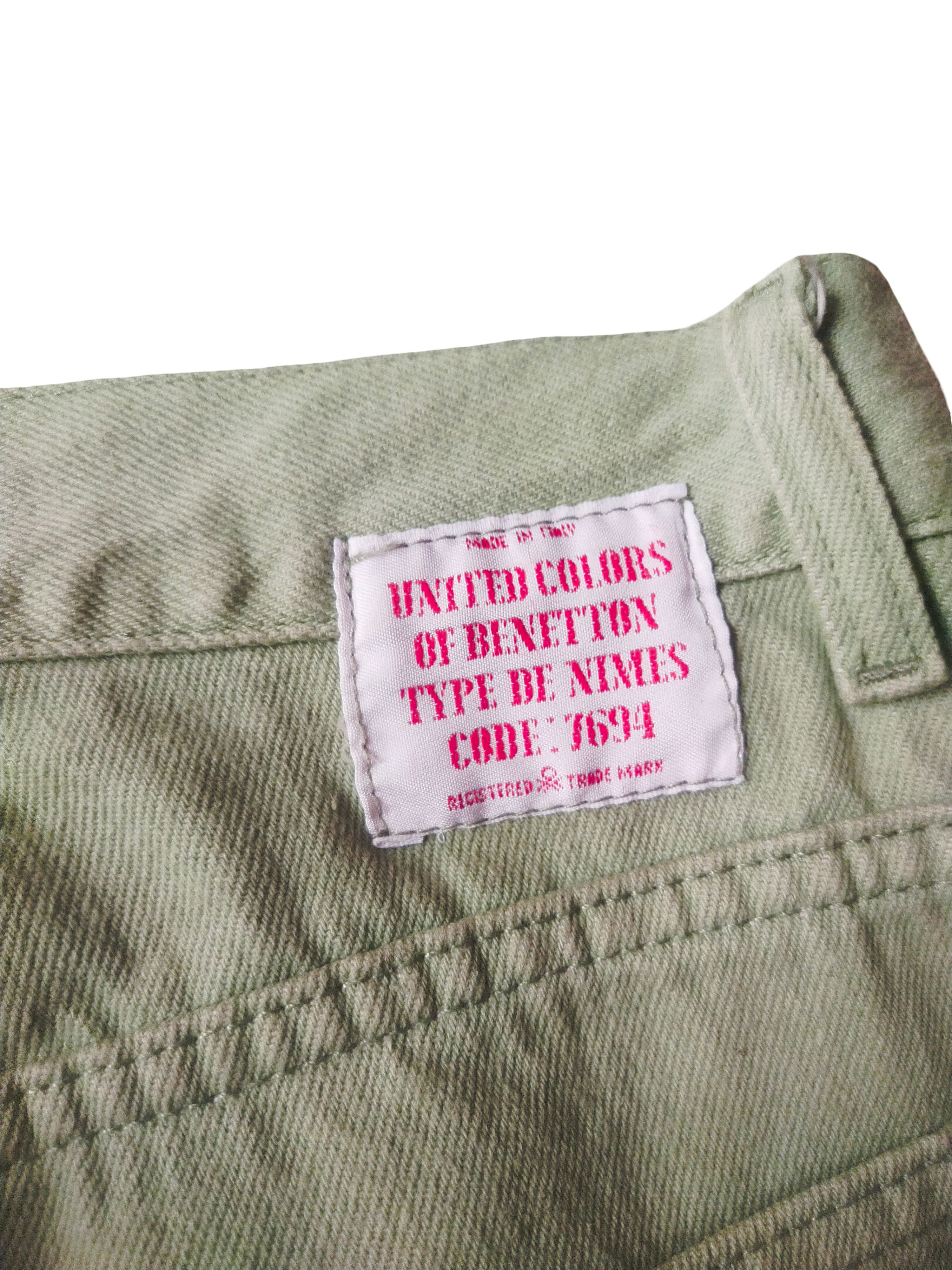 United Colors Of Benetton 1990s Benetton Made in Italy Sage Green Denim Jeans Size US 28 / EU 44 - 8 Thumbnail