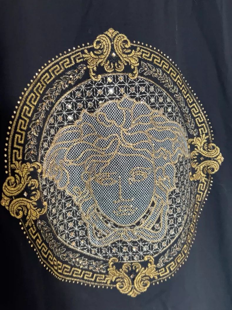 Versace Versace Heavy gold thread embroidery with drilled short sl Size US L / EU 52-54 / 3 - 6 Thumbnail