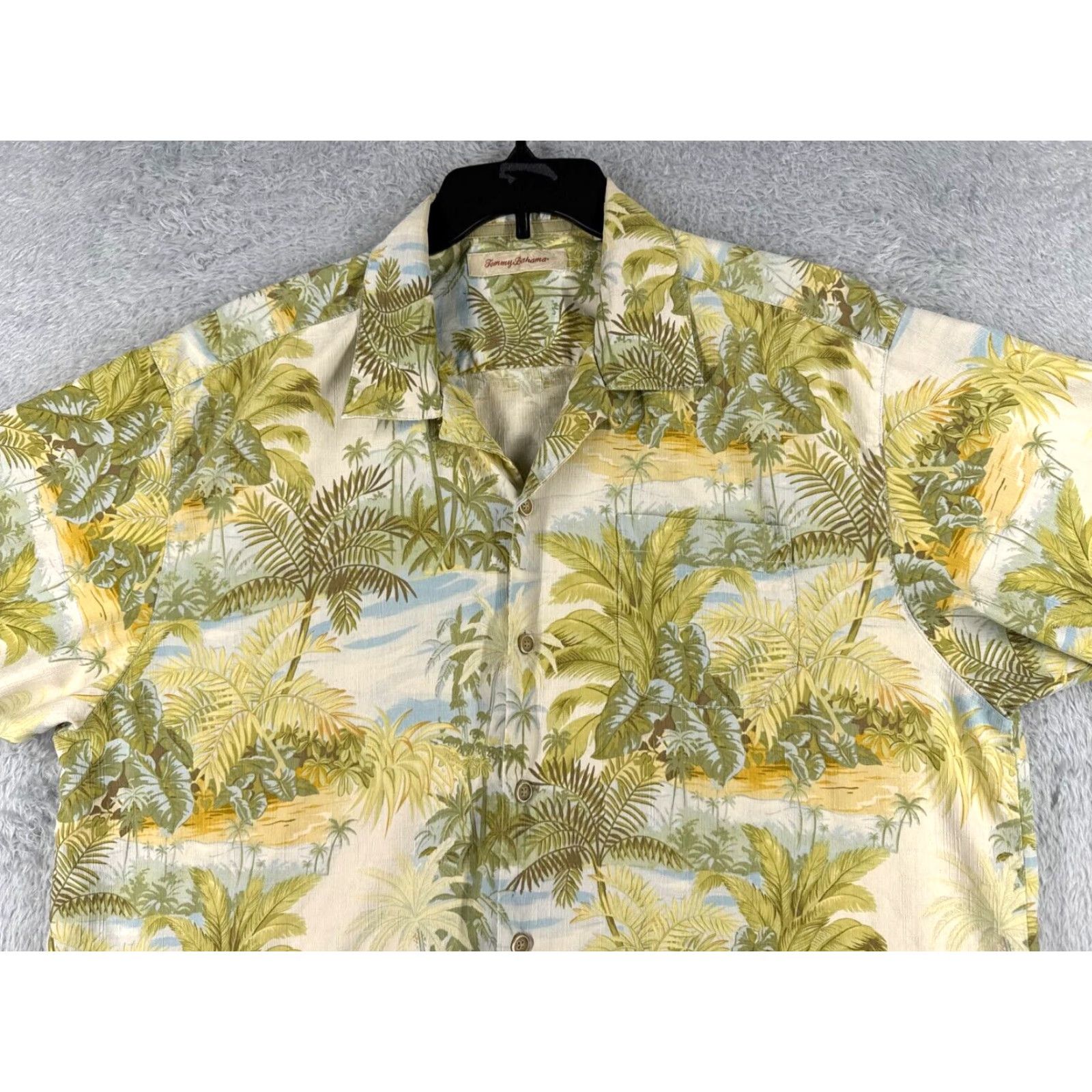 Tommy Bahama Tommy Bahama Shirt Men XL Green Palm Island Ocean Silk Hawaiian Size US XL / EU 56 / 4 - 4 Thumbnail