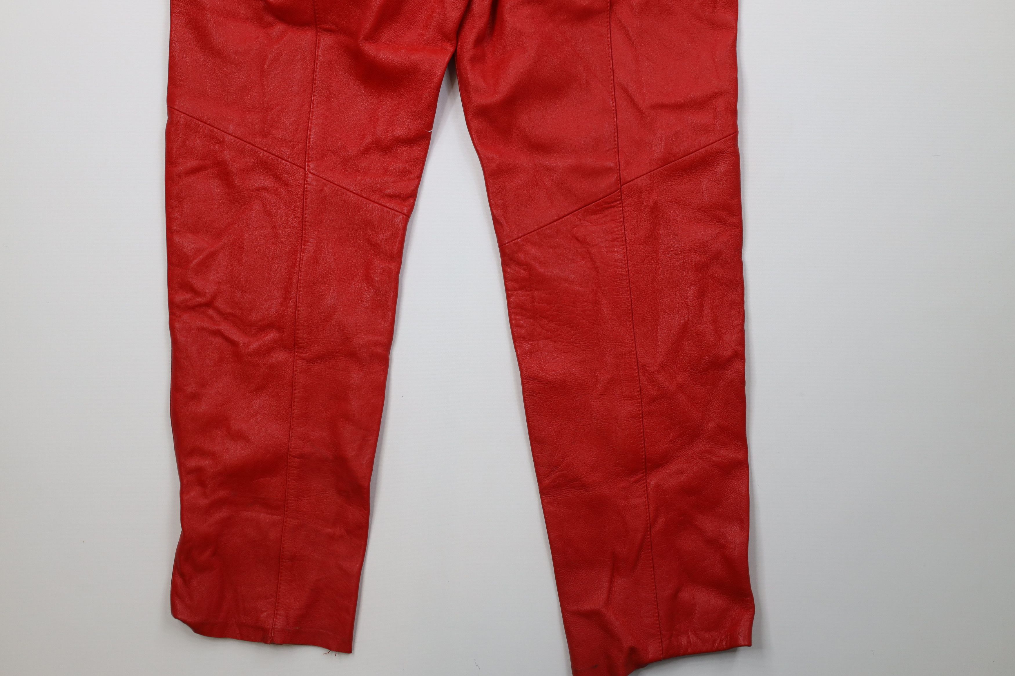 Vintage Vintage 90s Streetwear Eddie Murphy Soft Leather Pants Red Size 38" / US 16 / IT 52 - 10 Thumbnail