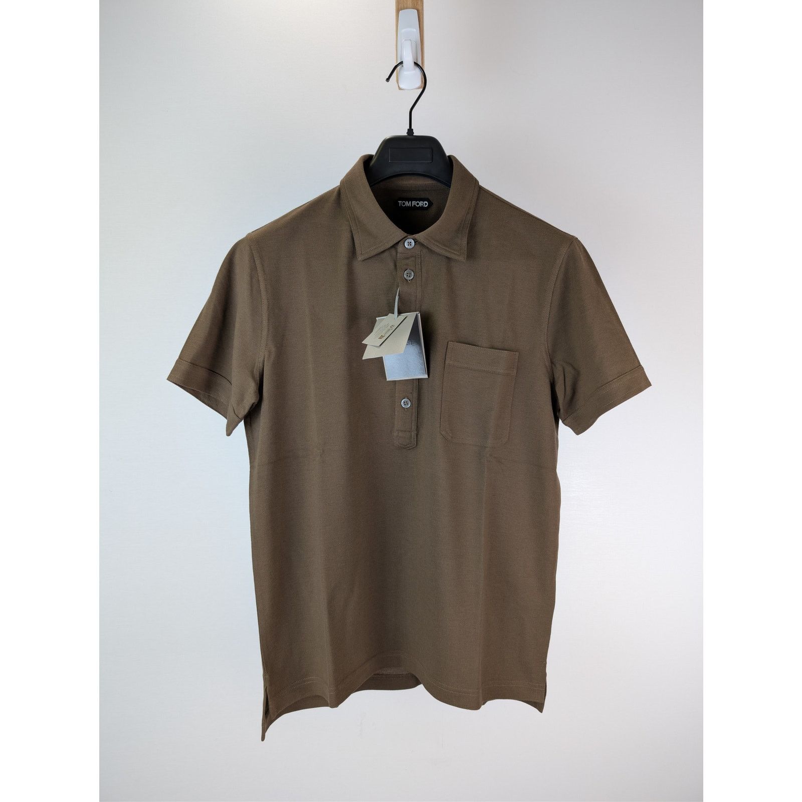 Tom Ford o1rshd1 Cotton Pique Polo Shirt in Brown Size US M / EU 48-50 / 2 - 1 Thumbnail