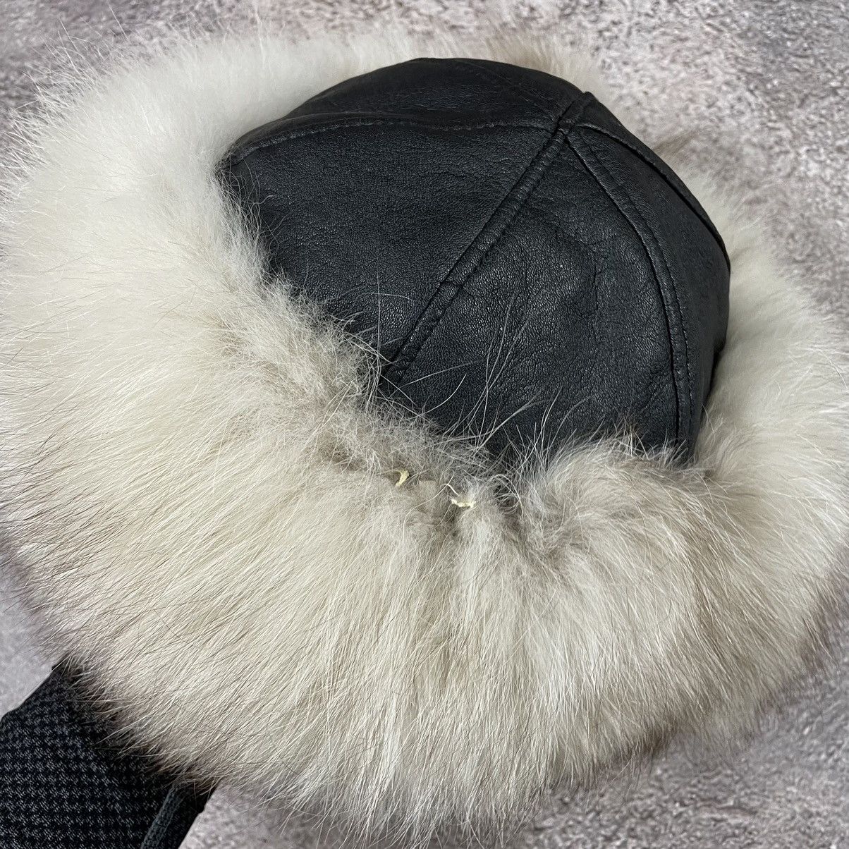 Vintage Vintage 90s Mohair Fuzzy Beanie Alt Goth Ushanka Hat Slim OS Size ONE SIZE - 4 Thumbnail