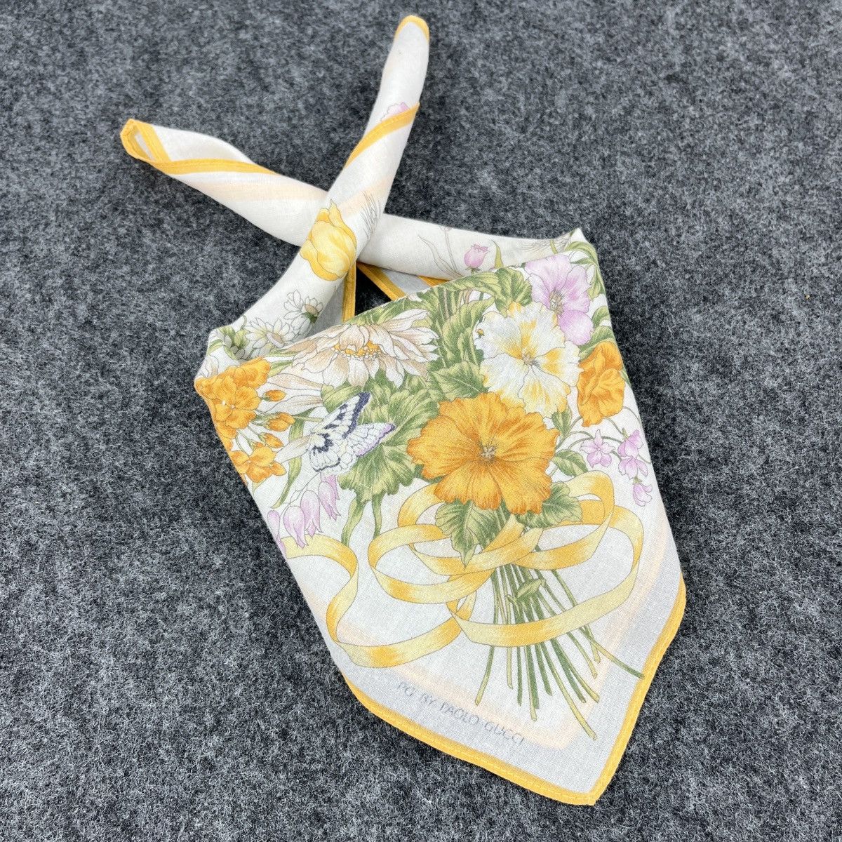 Paolo Gucci × Vintage Paolo Gucci Handkerchief / Bandana / Neckerchief B335 Size ONE SIZE - 4 Thumbnail